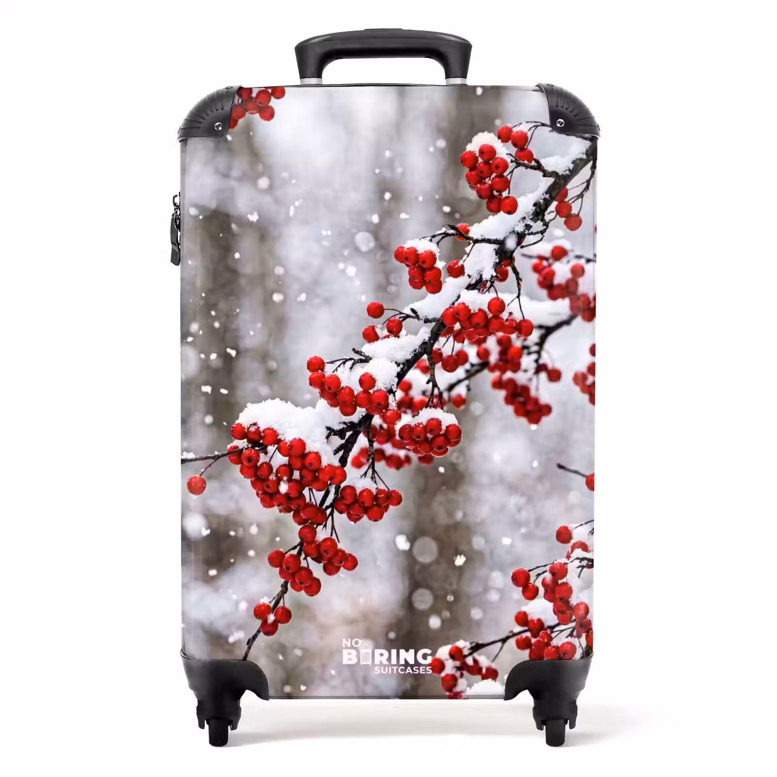 Koffer - Bessen - Takken - Sneeuw - Winter - Kleurrijk - Bessen - Takken - Sneeuw - Winter - Kleurrijk NBS - Handbagage koffer - Volwassenen Unisex middel