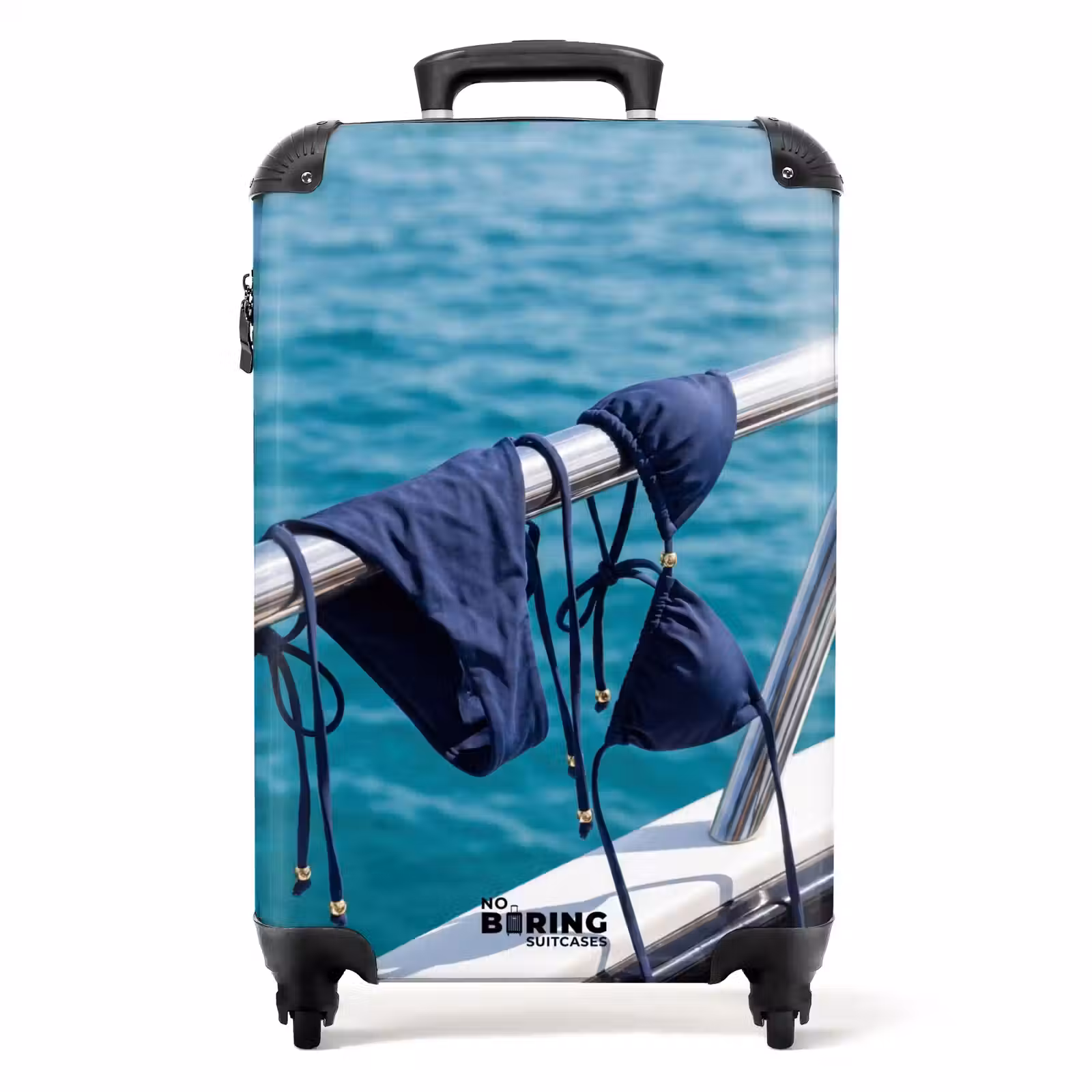 Koffer - Bikini - Reling - Zee - Zomer - Blauw - Bikini - Reling - Zee - Zomer - Blauw NBS - Handbagage koffer - Volwassenen Unisex middel