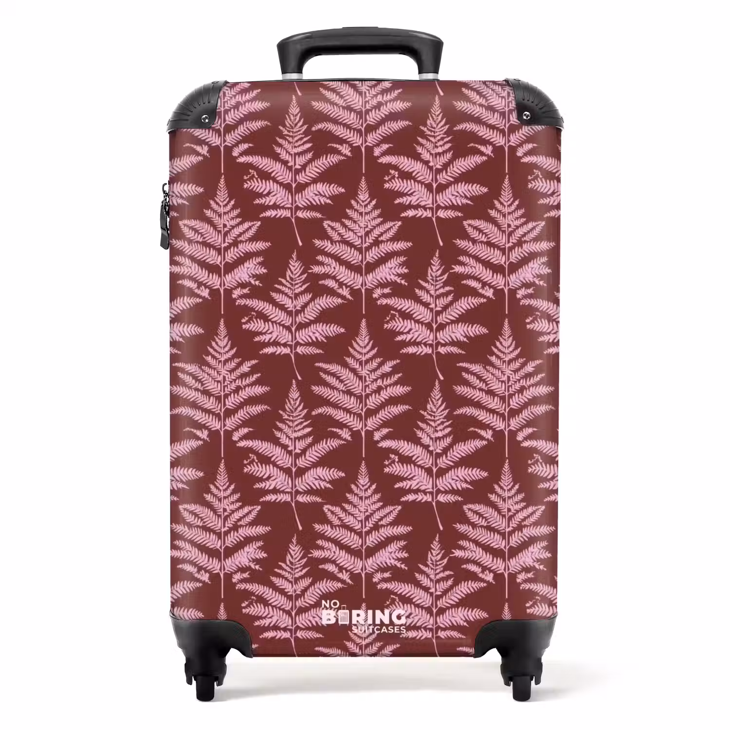 Blad - Patroon - Paars NBS - Handbagage koffer - Volwassenen Unisex middel -productfoto_recht