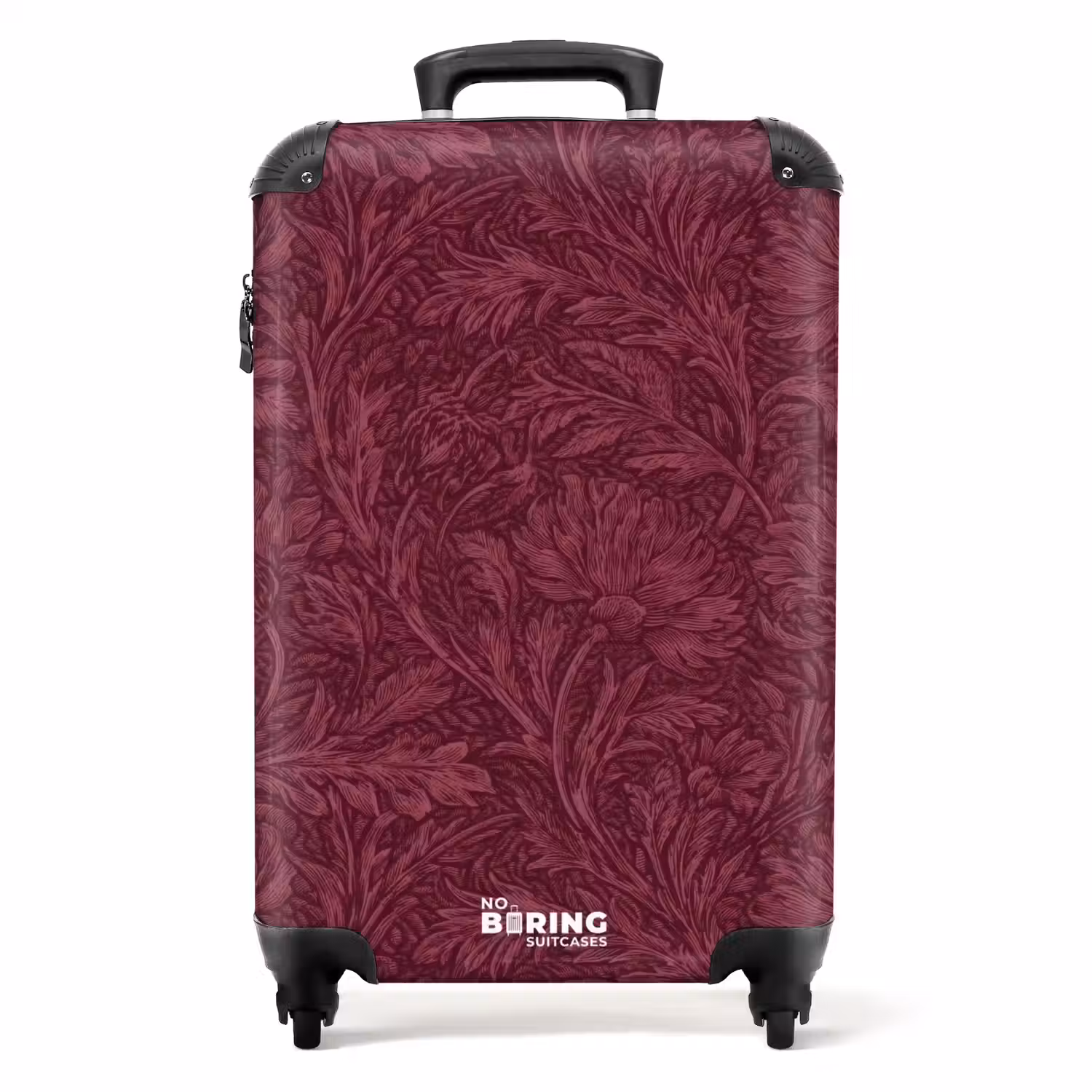 Bladeren - Patroon - Paars NBS - Handbagage koffer - Volwassenen Unisex middel -productfoto_recht