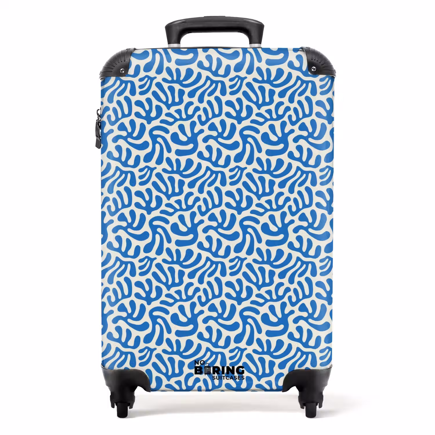 Bladvormige vormen op beige achtergrond NBS - Handbagage koffer - Volwassenen Unisex middel -productfoto_recht