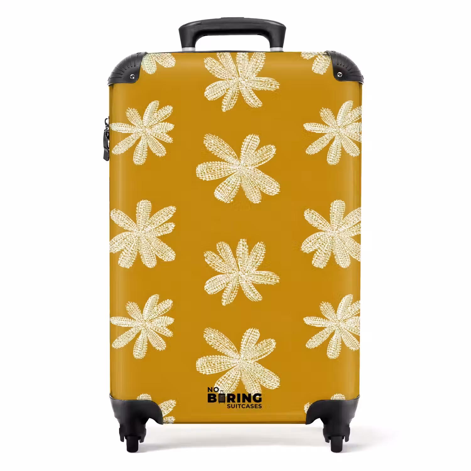 Bloem - Speels - Okergeel NBS - Handbagage koffer - Volwassenen Unisex middel -productfoto_recht