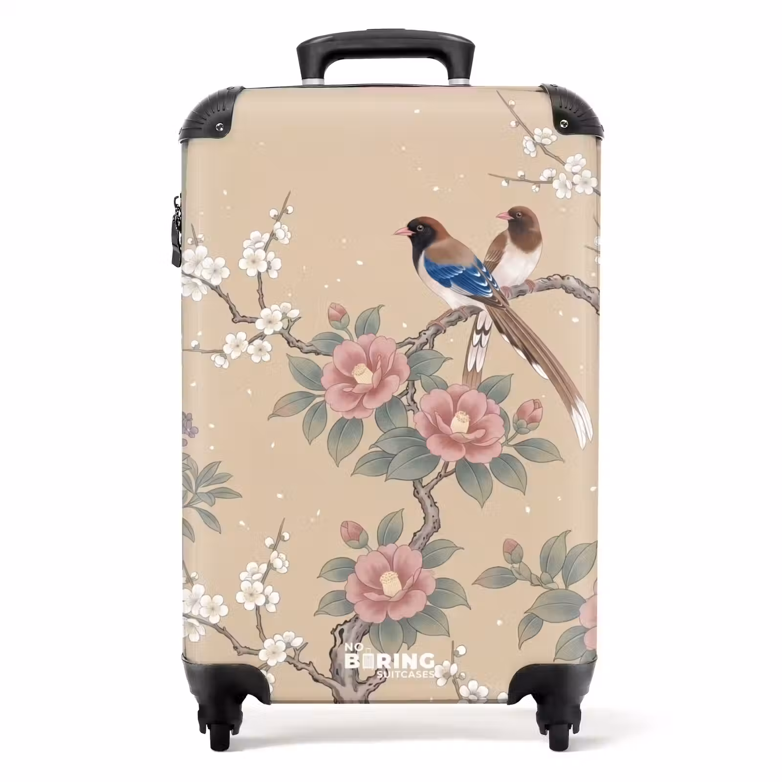 Koffer - Bloemen - Vogels - Bloemen - Bloemen - Vogels - Bloemen NBS - Handbagage koffer - Volwassenen Unisex middel
