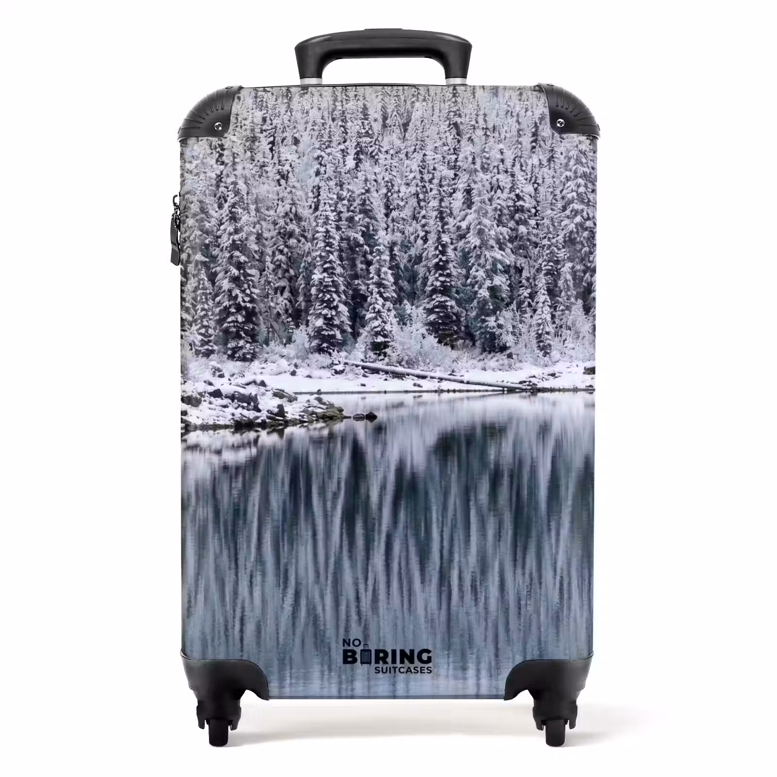 Koffer - Bos - Reflectie - Meer - Winter - Serene - Bos - Reflectie - Meer - Winter - Serene NBS - Handbagage koffer - Volwassenen Unisex middel