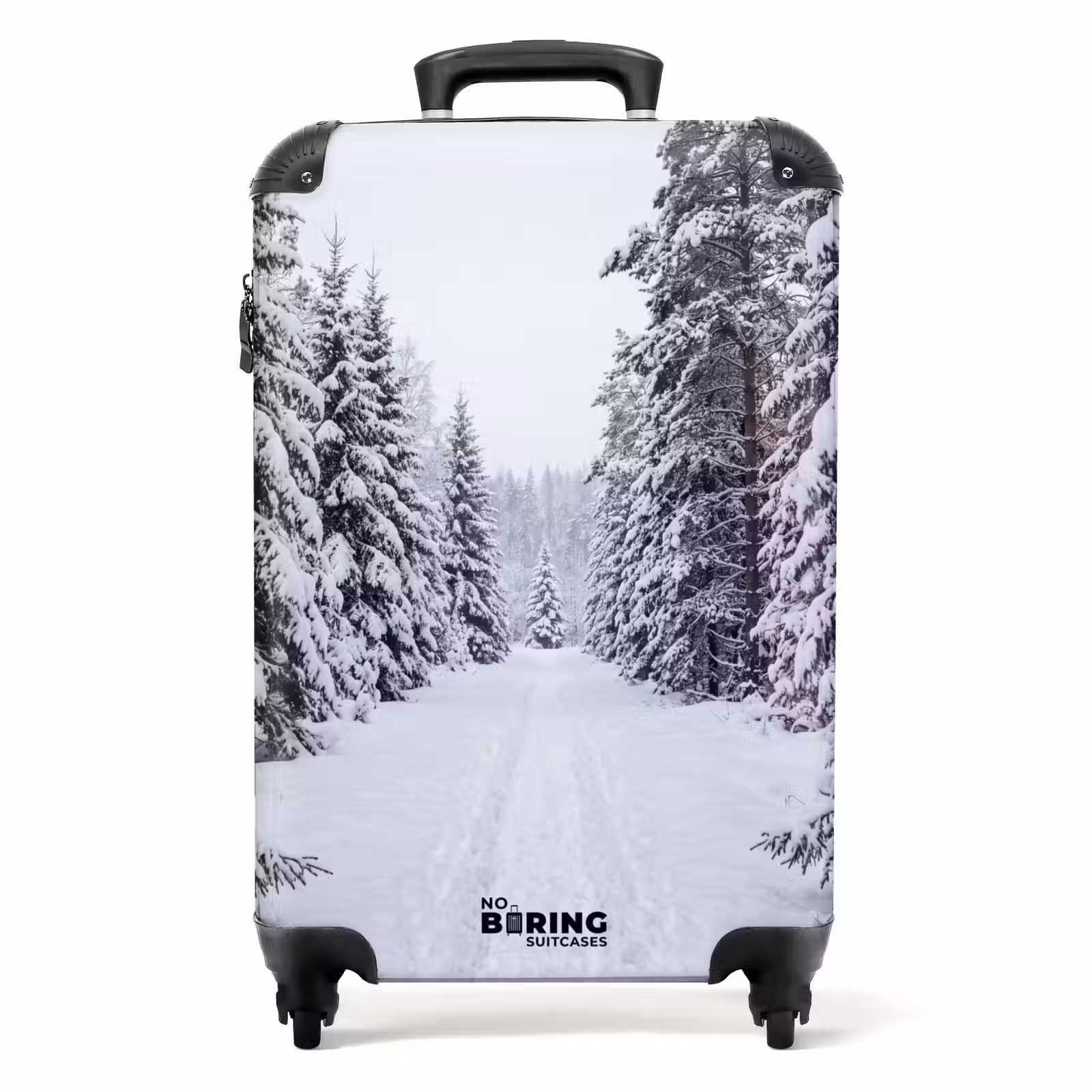 Koffer - Bos - Winter - Sneeuw - Pad - Natuur - Bos - Winter - Sneeuw - Pad - Natuur NBS - Handbagage koffer - Volwassenen Unisex middel