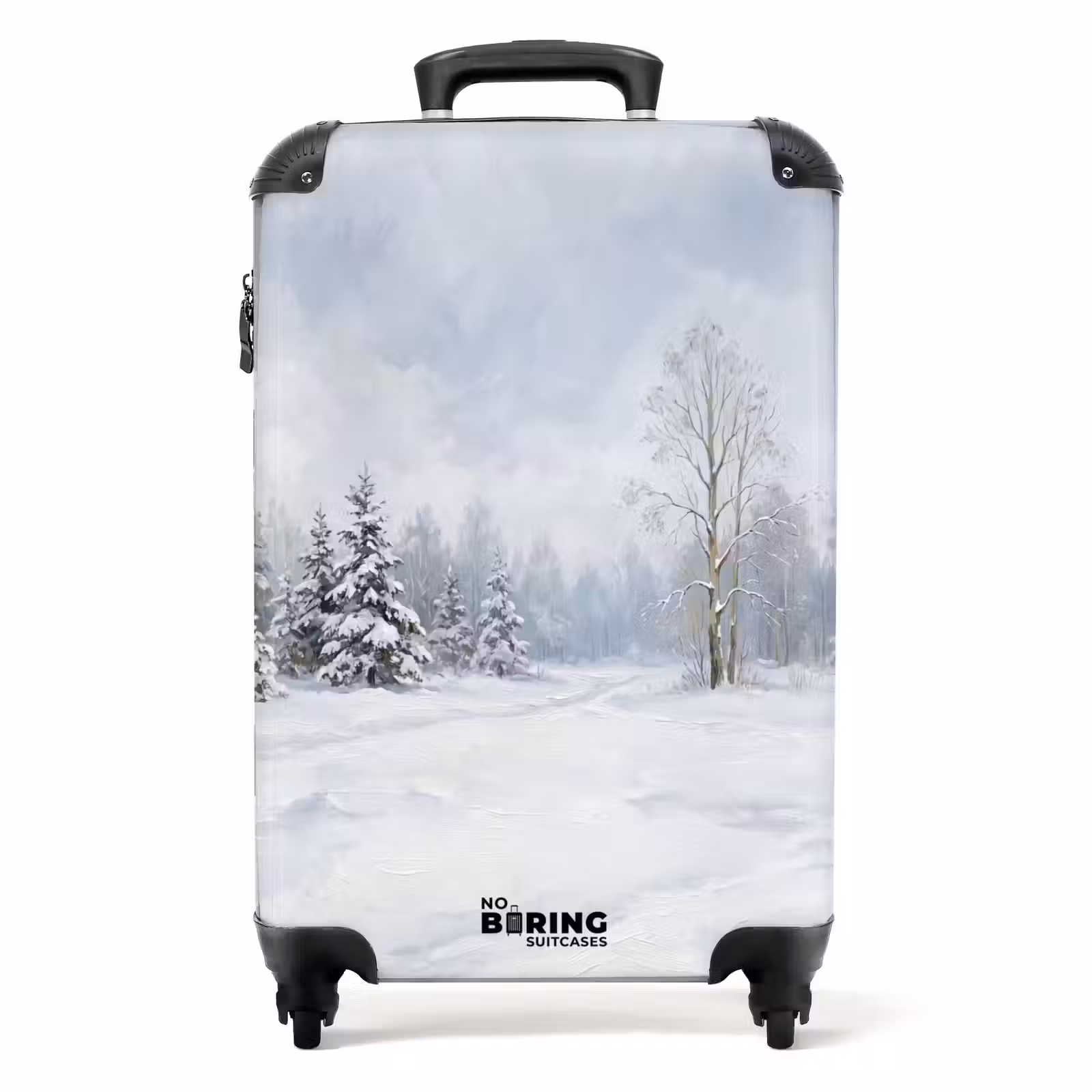 Koffer - Bospad - Dennen - Sneeuw - Winter - Rustgevend - Bospad - Dennen - Sneeuw - Winter - Rustgevend NBS - Handbagage koffer - Volwassenen Unisex middel