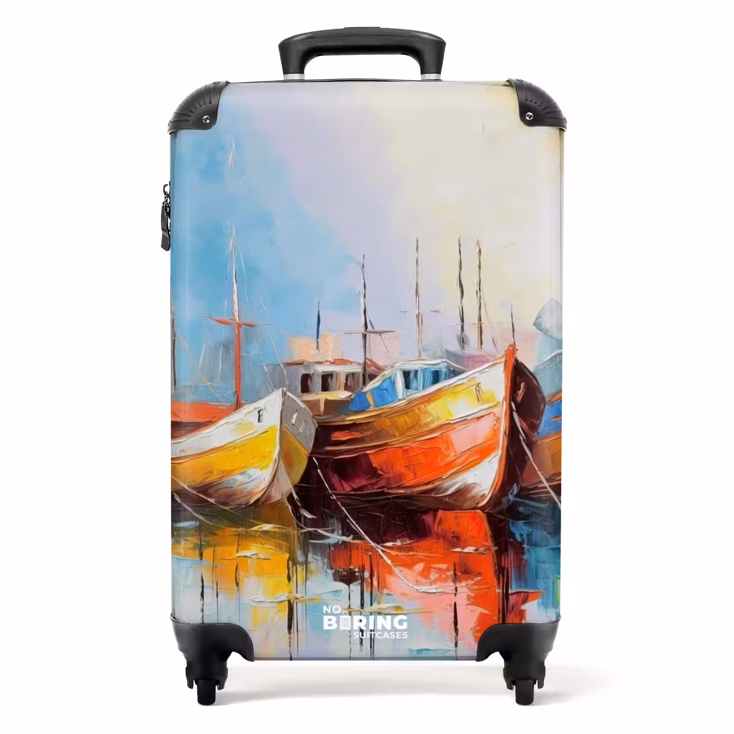 Boten - Kunst - Kleuren - Schilderij NBS - Handbagage koffer - Unisex middel -productfoto_recht