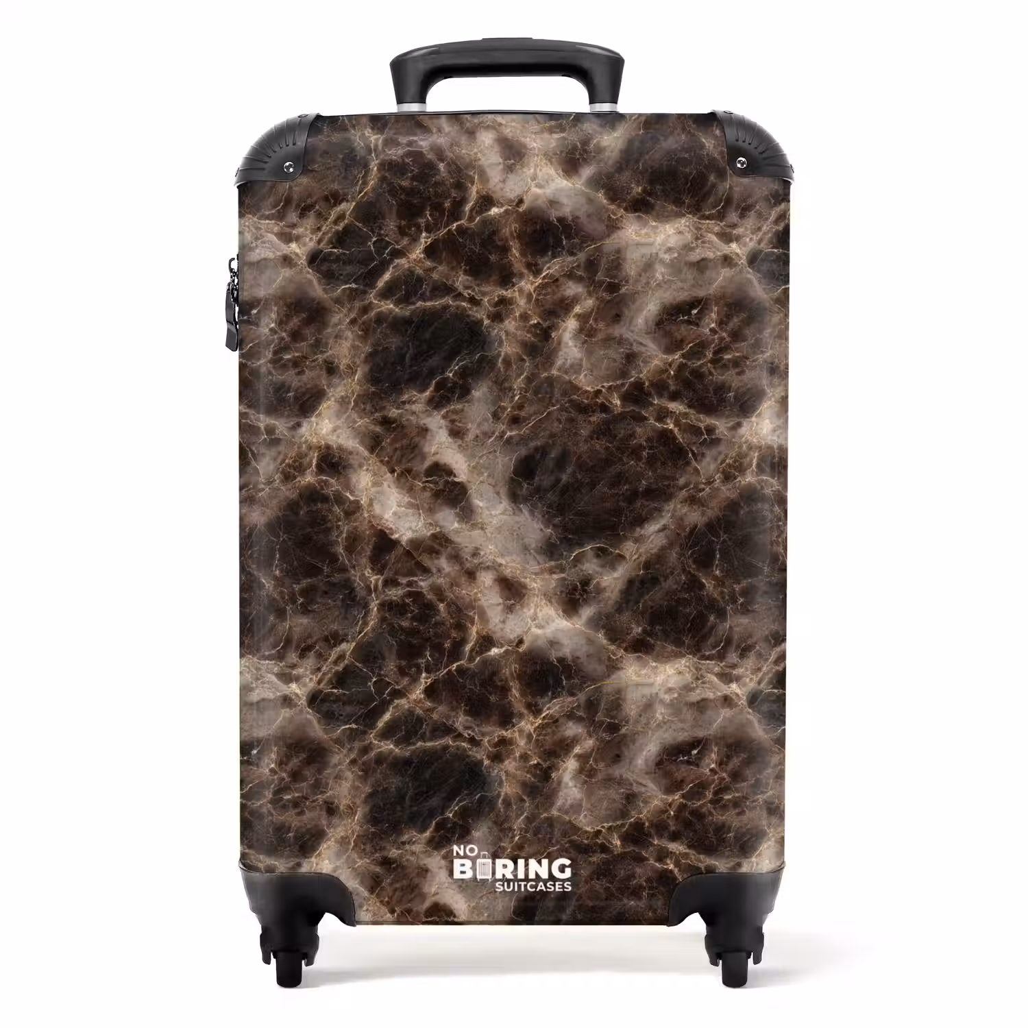 Bruin - Goud - Marmer NBS - Handbagage koffer - Volwassenen Unisex middel -productfoto_recht