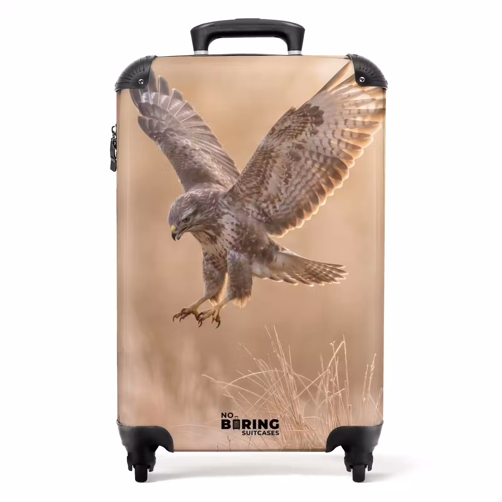 Koffer - Buizerd - Roofvogel - Natuur - Bruin - Buizerd - Roofvogel - Natuur - Bruin NBS - Handbagage koffer - Volwassenen Unisex middel