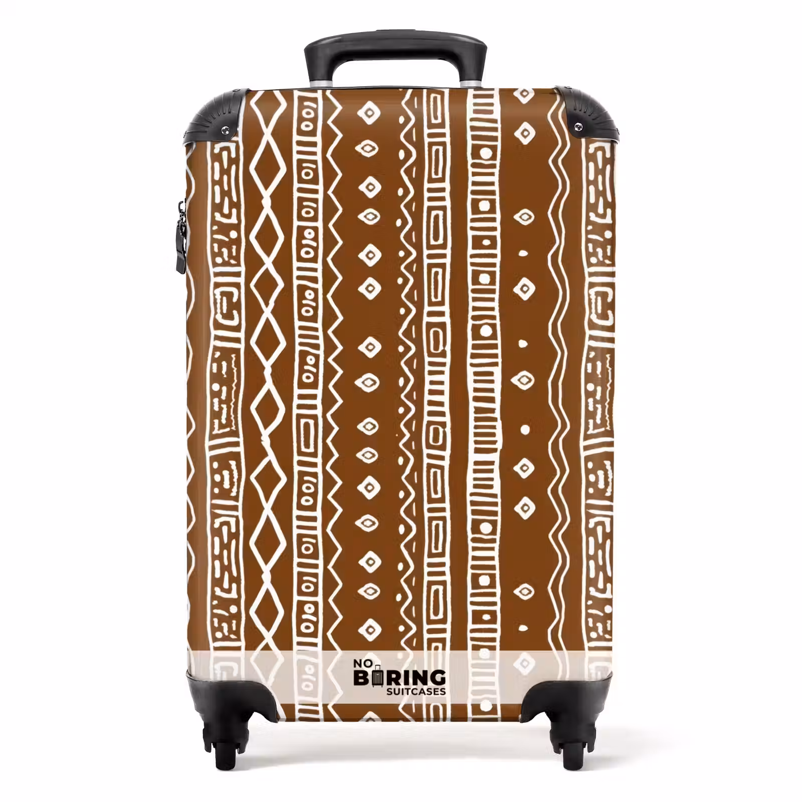Koffer - Chocoladebruin - Etnisch - Tribaal - Patroon - Chocoladebruin - Etnisch - Tribaal - Patroon NBS - Handbagage koffer - Volwassenen Unisex middel