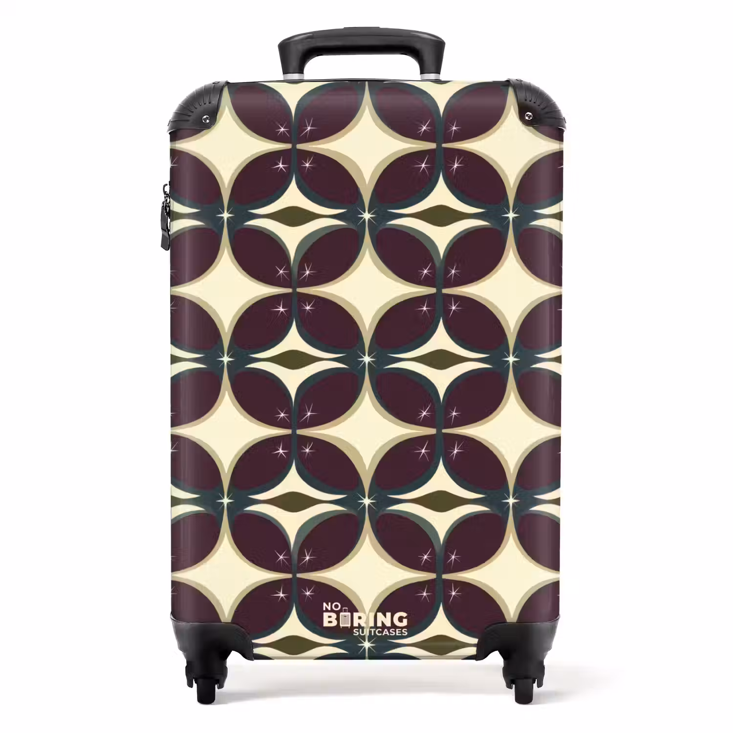 Cirkel - Retro - Kleurrijk NBS - Handbagage koffer - Volwassenen Unisex middel -productfoto_recht