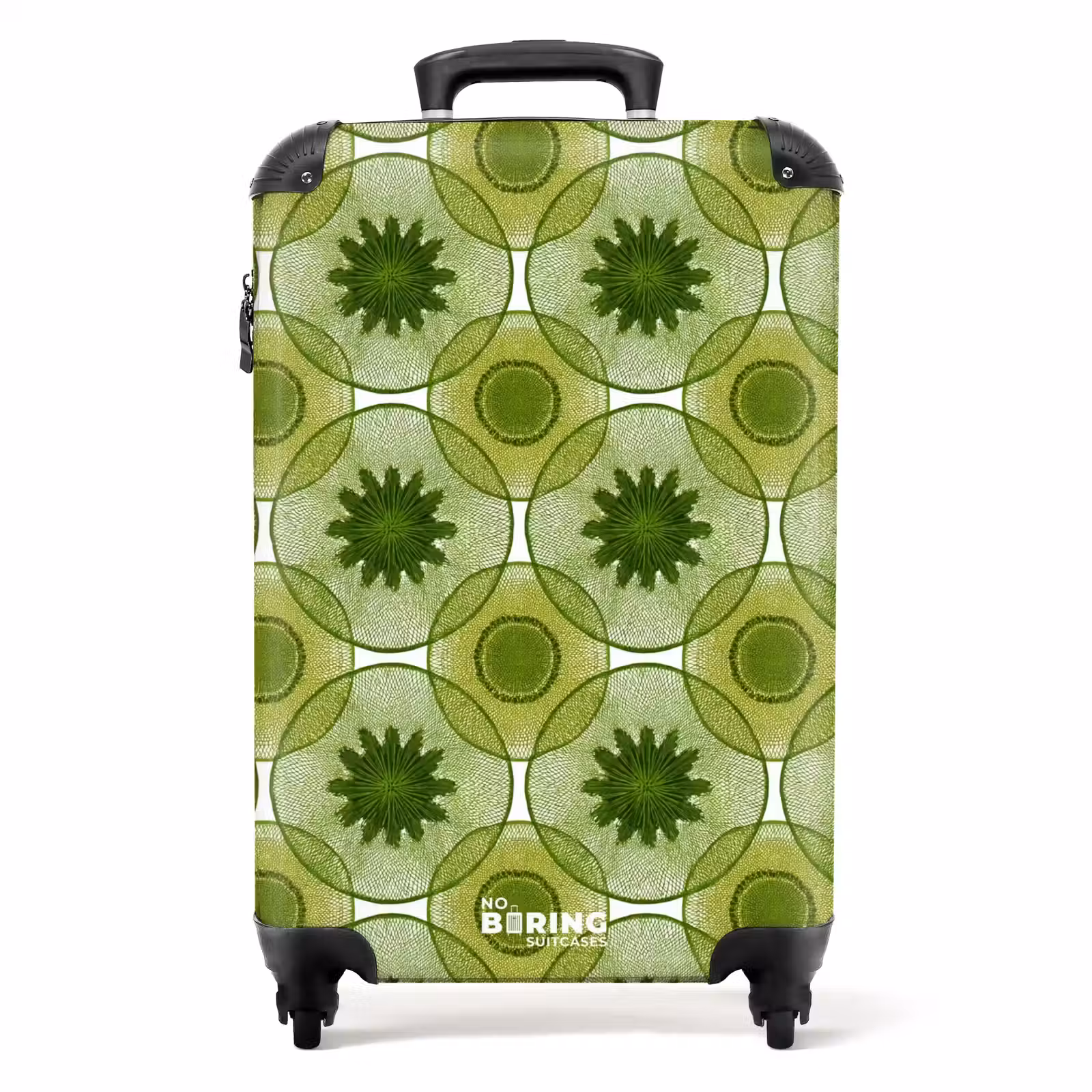 Koffer - Cirkels - Patroon - Groen - Cirkels - Patroon - Groen NBS - Handbagage koffer - Volwassenen Unisex middel