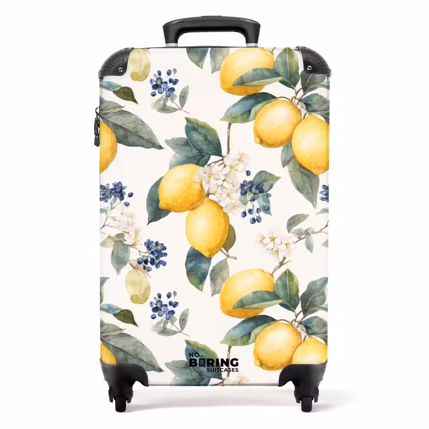 Citroen met bloesem patroon NBS - Handbagage koffer - Kinderen Unisex middel -productfoto_recht
