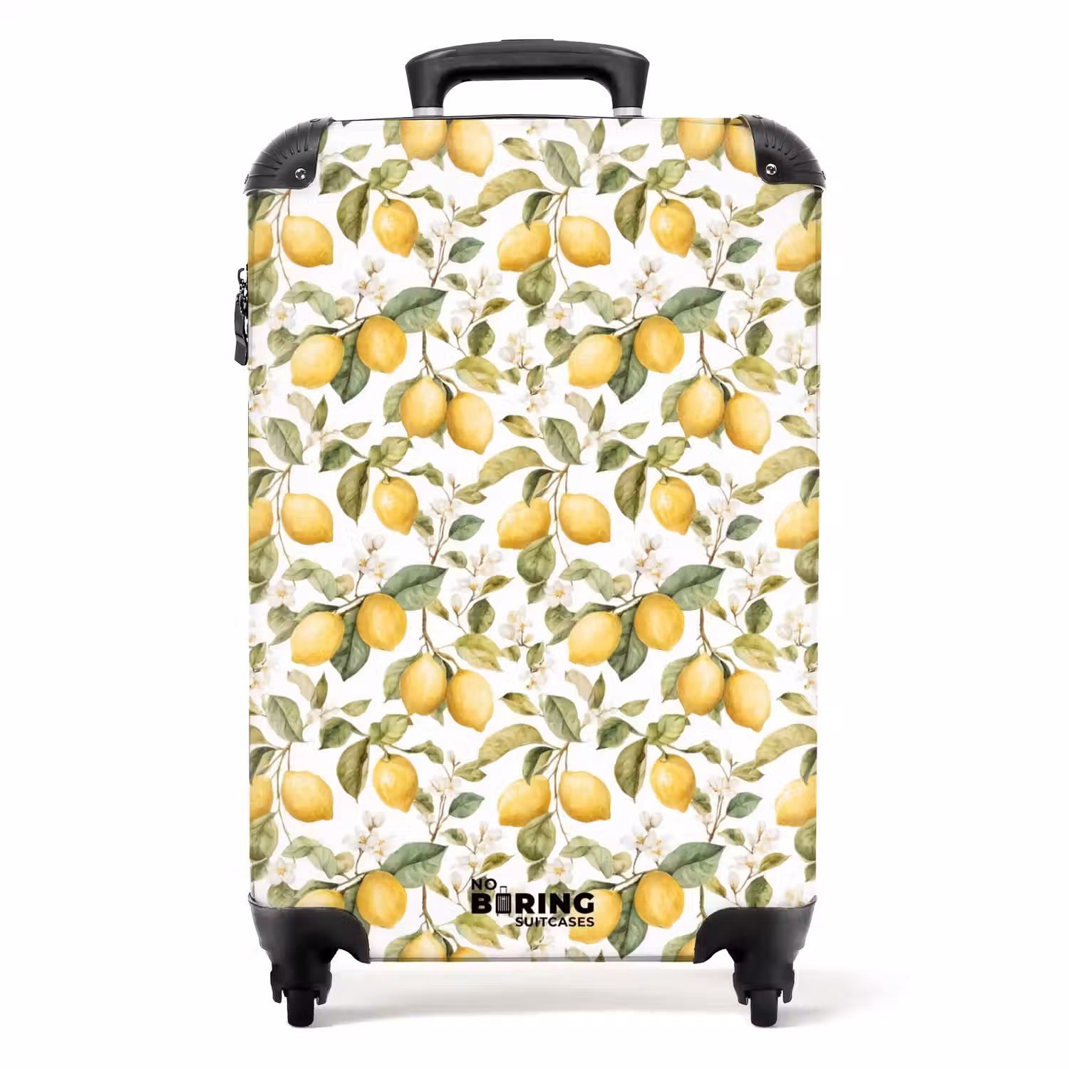 Citroenen patroon geel groen NBS - Handbagage koffer - Volwassenen Unisex middel -productfoto_recht