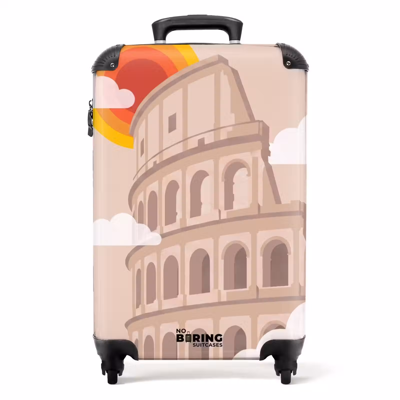 Koffer - Colosseum - Zonsopgang - Rome - Architectuur - Beige - Colosseum - Zonsopgang - Rome - Architectuur - Beige NBS - Handbagage koffer - Volwassenen Unisex middel