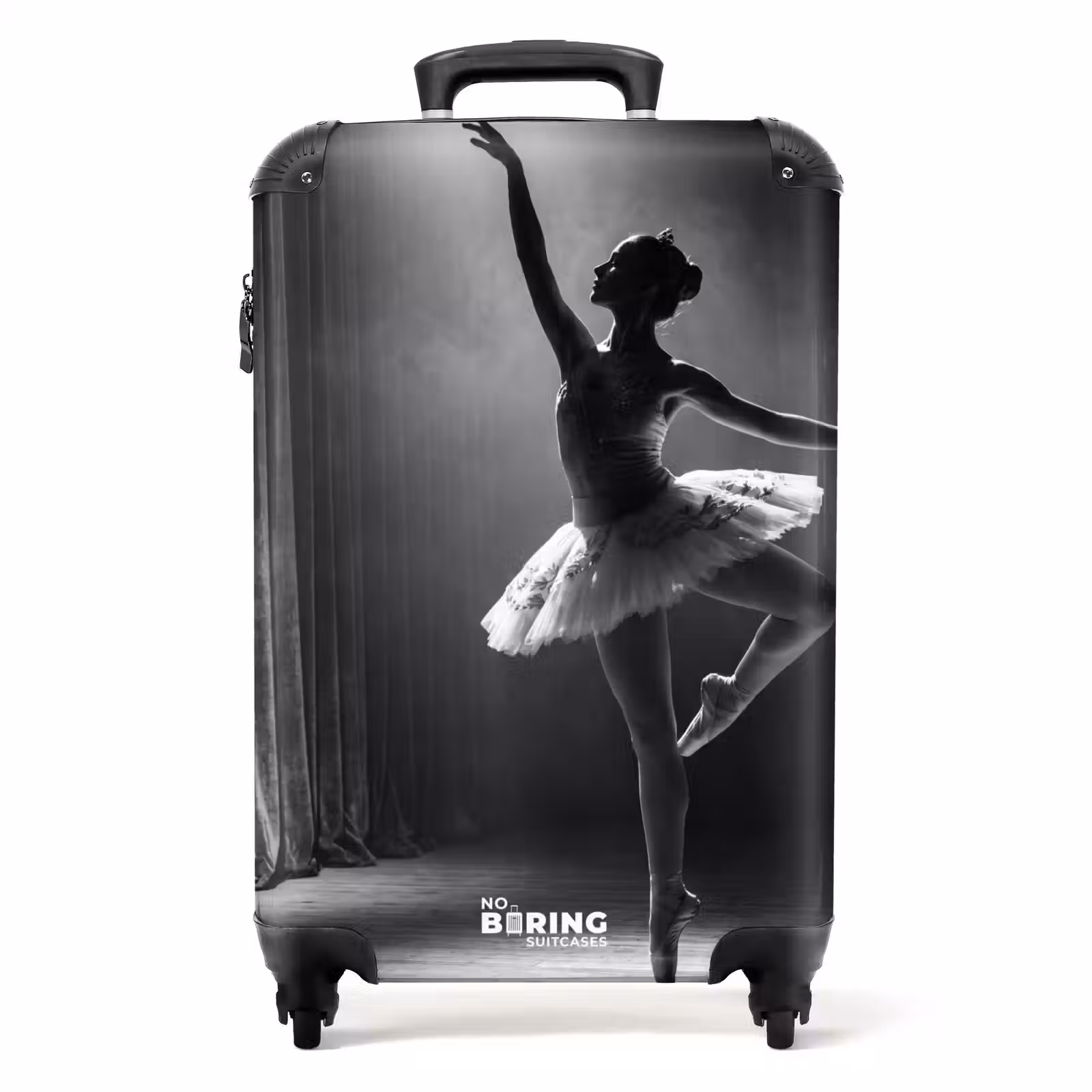 Koffer - Danser - Podium - Zwart-wit - Kunst - Klassiek - Danser - Podium - Zwart-wit - Kunst - Klassiek NBS - Handbagage koffer - Volwassenen Unisex middel