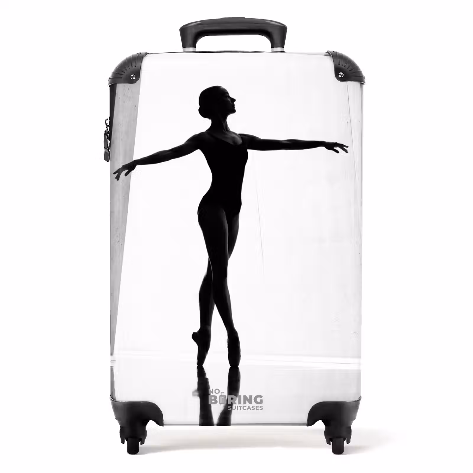 Koffer - Danser - Silhouette - Kunst - Modern - Zwart-wit - Danser - Silhouette - Kunst - Modern - Zwart-wit NBS - Handbagage koffer - Volwassenen Unisex middel