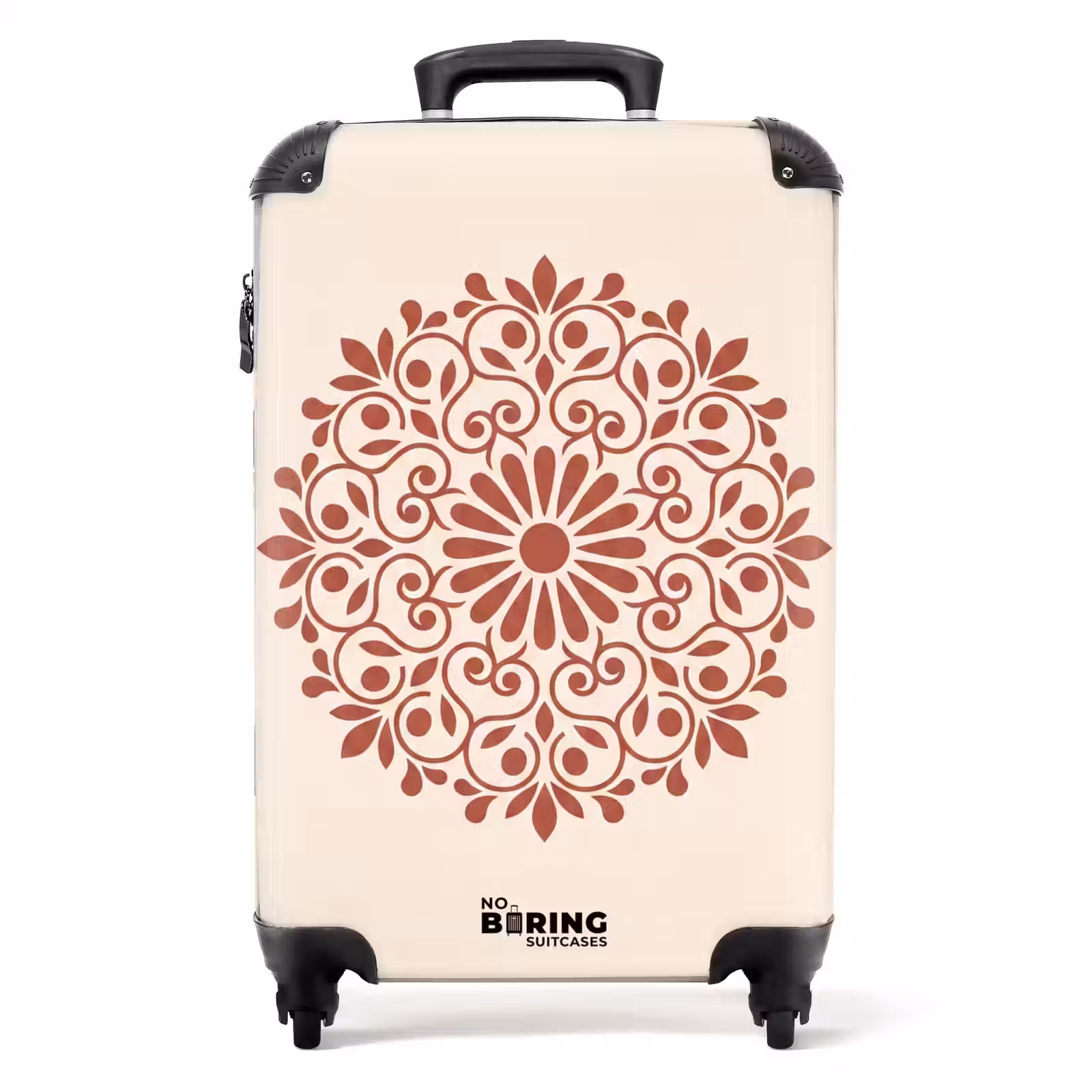 Koffer - Decoratie - Cirkel - Symmetrisch - Modern - Roodbruin - Decoratie - Cirkel - Symmetrisch - Modern - Roodbruin NBS - Handbagage koffer - Volwassenen Unisex middel