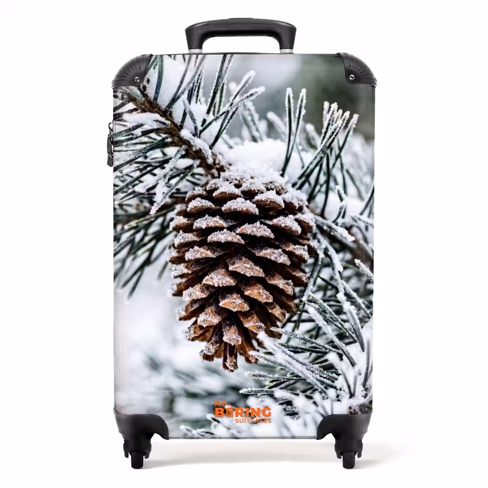 Koffer - Dennenappel - Tak - Sneeuw - Winter - Sfeervol - Dennenappel - Tak - Sneeuw - Winter - Sfeervol NBS - Handbagage koffer - Volwassenen Unisex middel