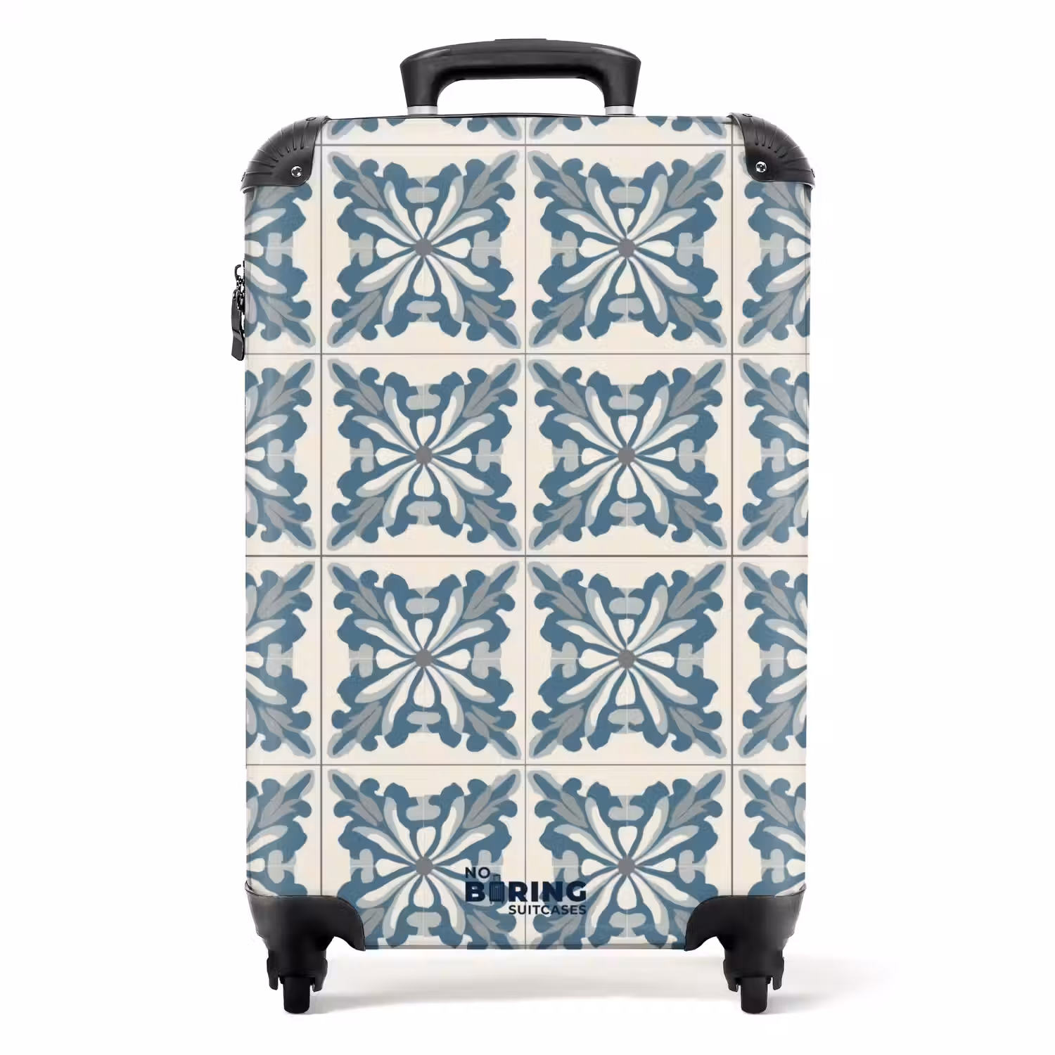 Dessin - Tegel - Blauw NBS - Handbagage koffer - Volwassenen Unisex middel -productfoto_recht