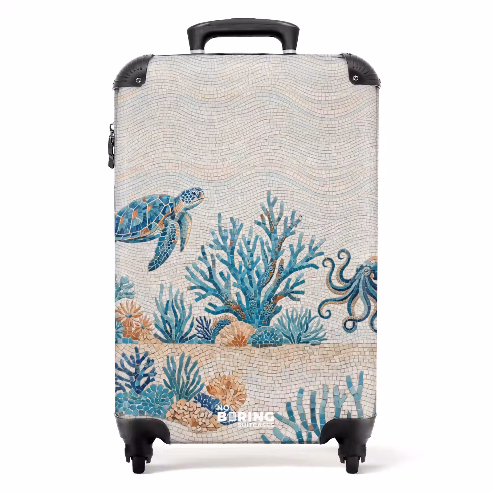Koffer - Dieren - Onderwater - Natuur - Mozaïek - Blauw - Dieren - Onderwater - Natuur - Mozaïek - Blauw NBS - Handbagage koffer - Volwassenen Unisex middel