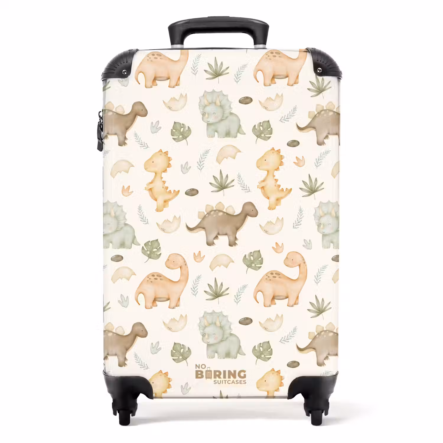 Dino patroon in pastelkleuren NBS - Handbagage koffer - Volwassenen Unisex middel -productfoto_recht