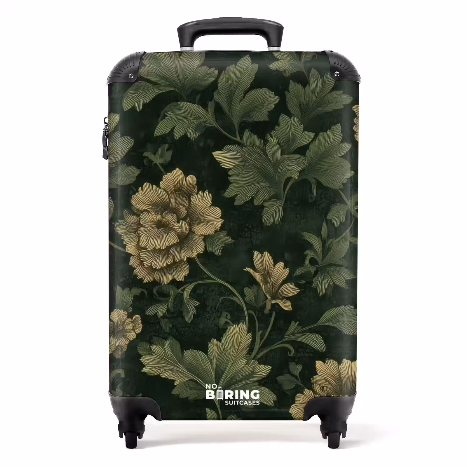 Koffer - Donker - Groen - Goud - Botanisch - Donker - Groen - Goud - Botanisch NBS - Handbagage koffer - Volwassenen Unisex middel