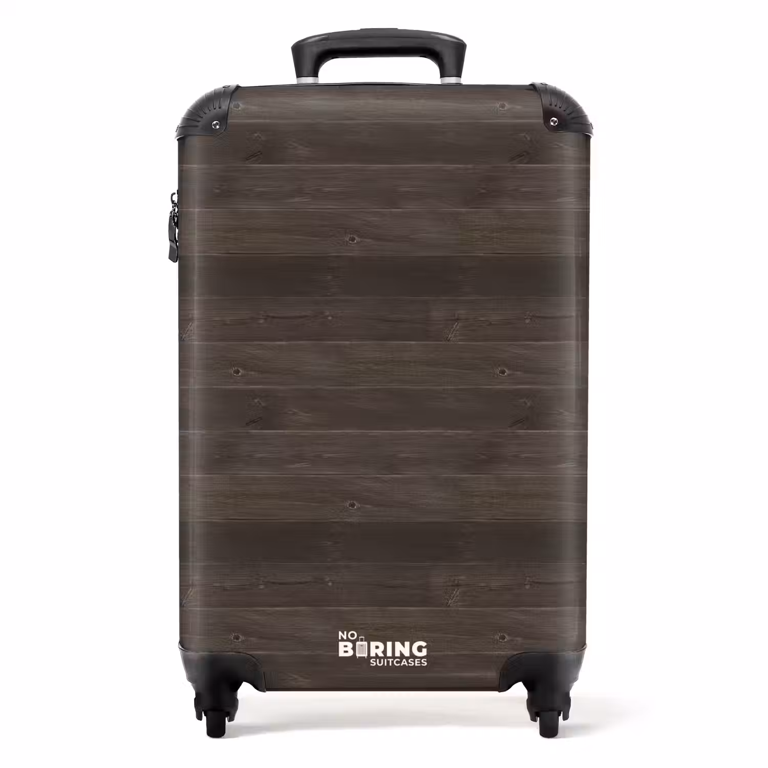Donker verweerd hout met horizontale planken NBS - Handbagage koffer - Volwassenen Unisex middel -productfoto_recht