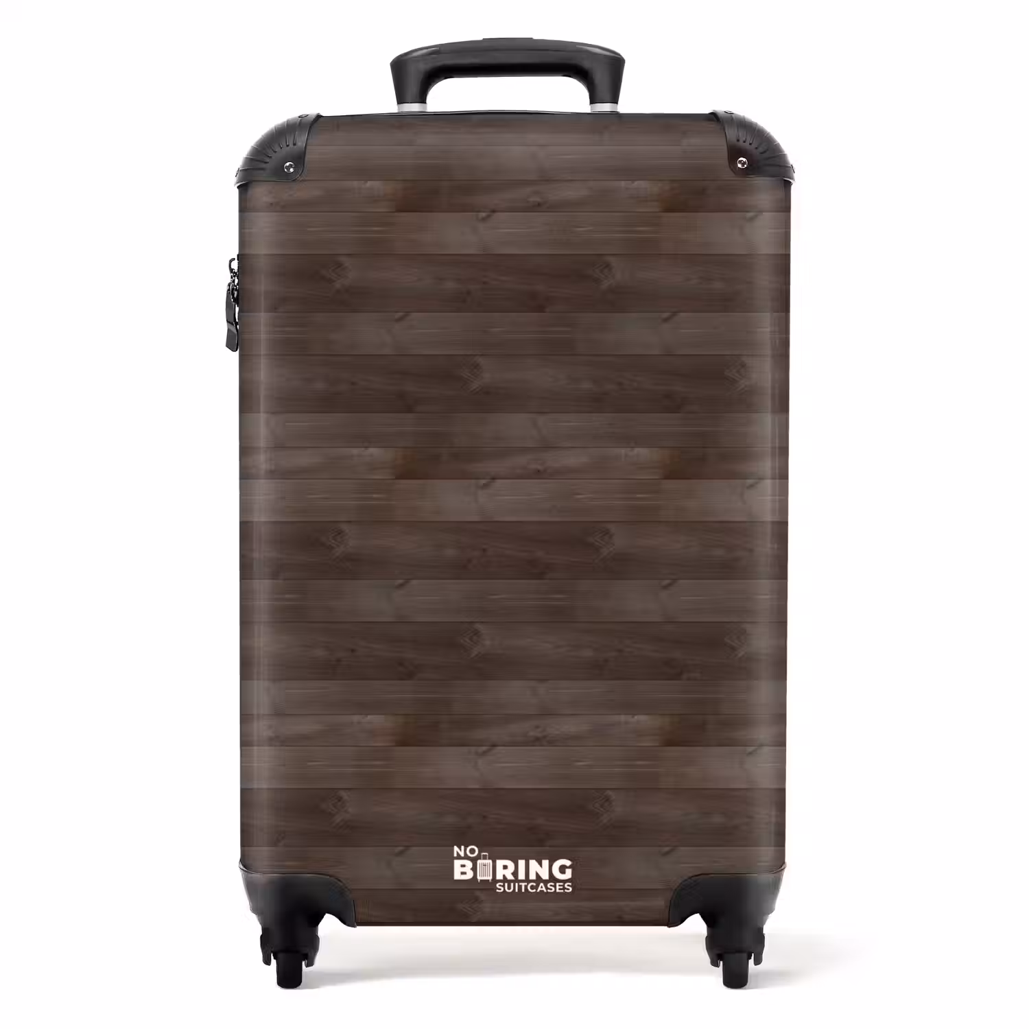 Donkere houtstructuur NBS - Handbagage koffer - Volwassenen Unisex middel -productfoto_recht