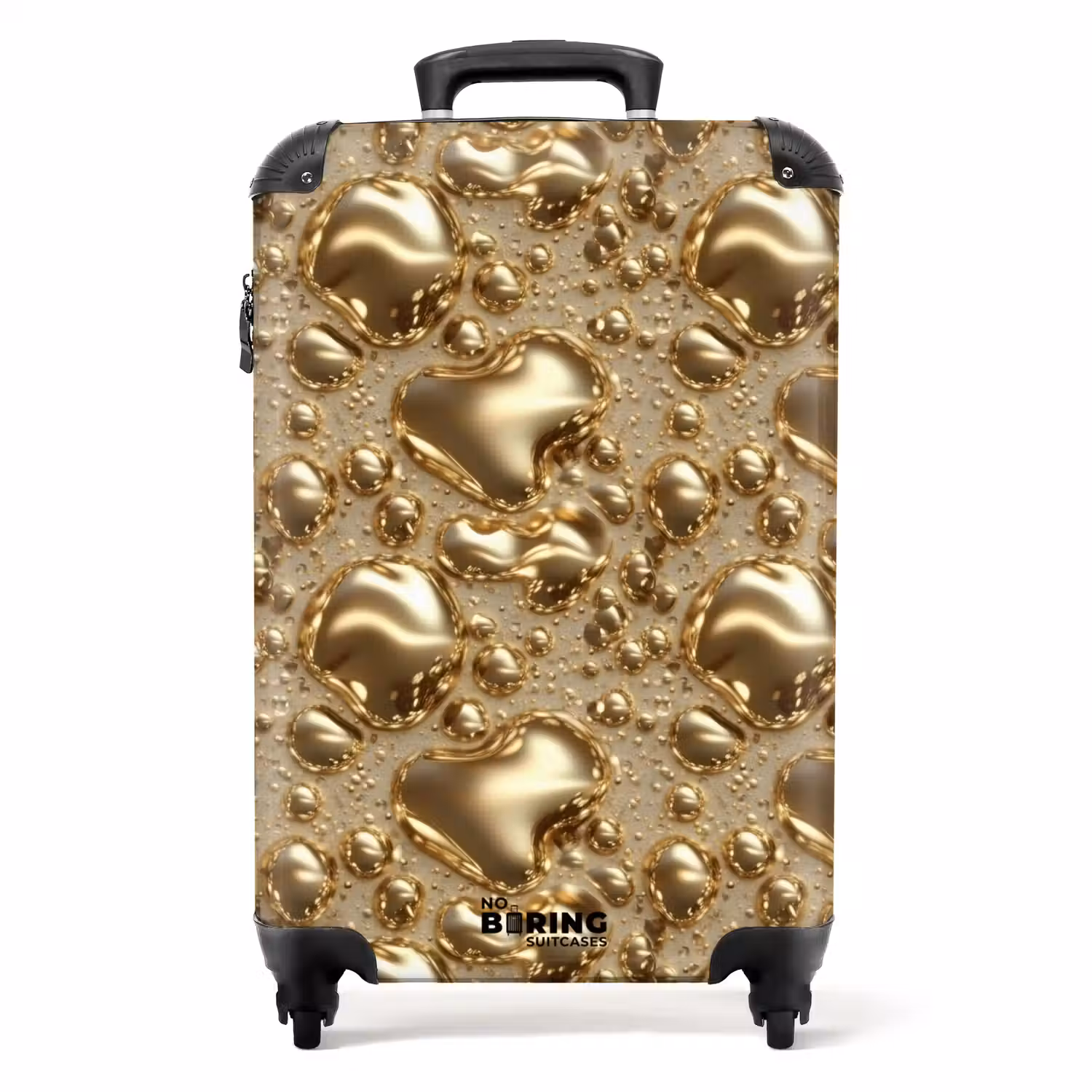 Druppels - Organisch - Goud NBS - Handbagage koffer - Volwassenen Unisex middel -productfoto_recht