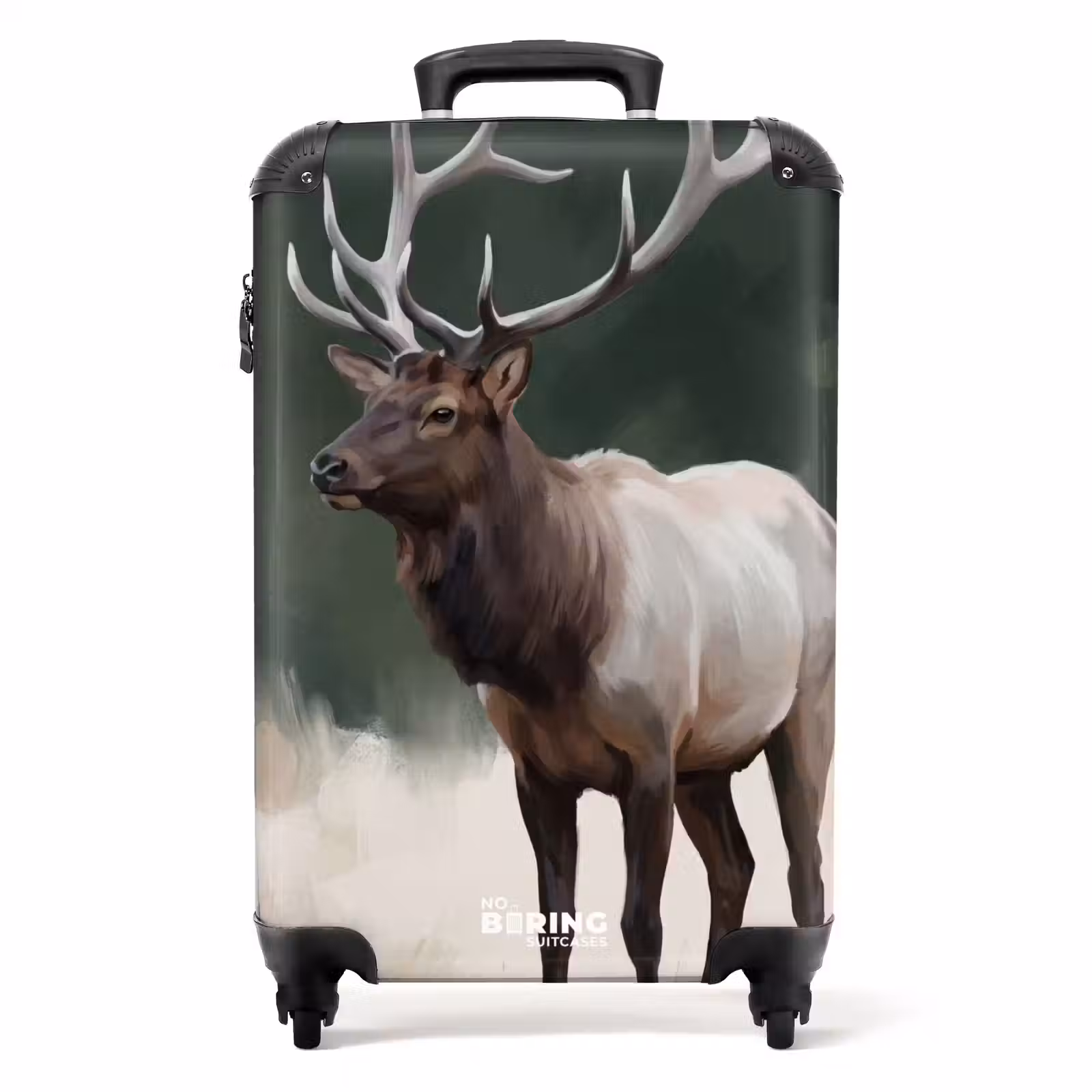 Koffer - Edelhert - Gewei - Schildering - Rustiek - Edelhert - Gewei - Schildering - Rustiek NBS - Handbagage koffer - Volwassenen Unisex middel