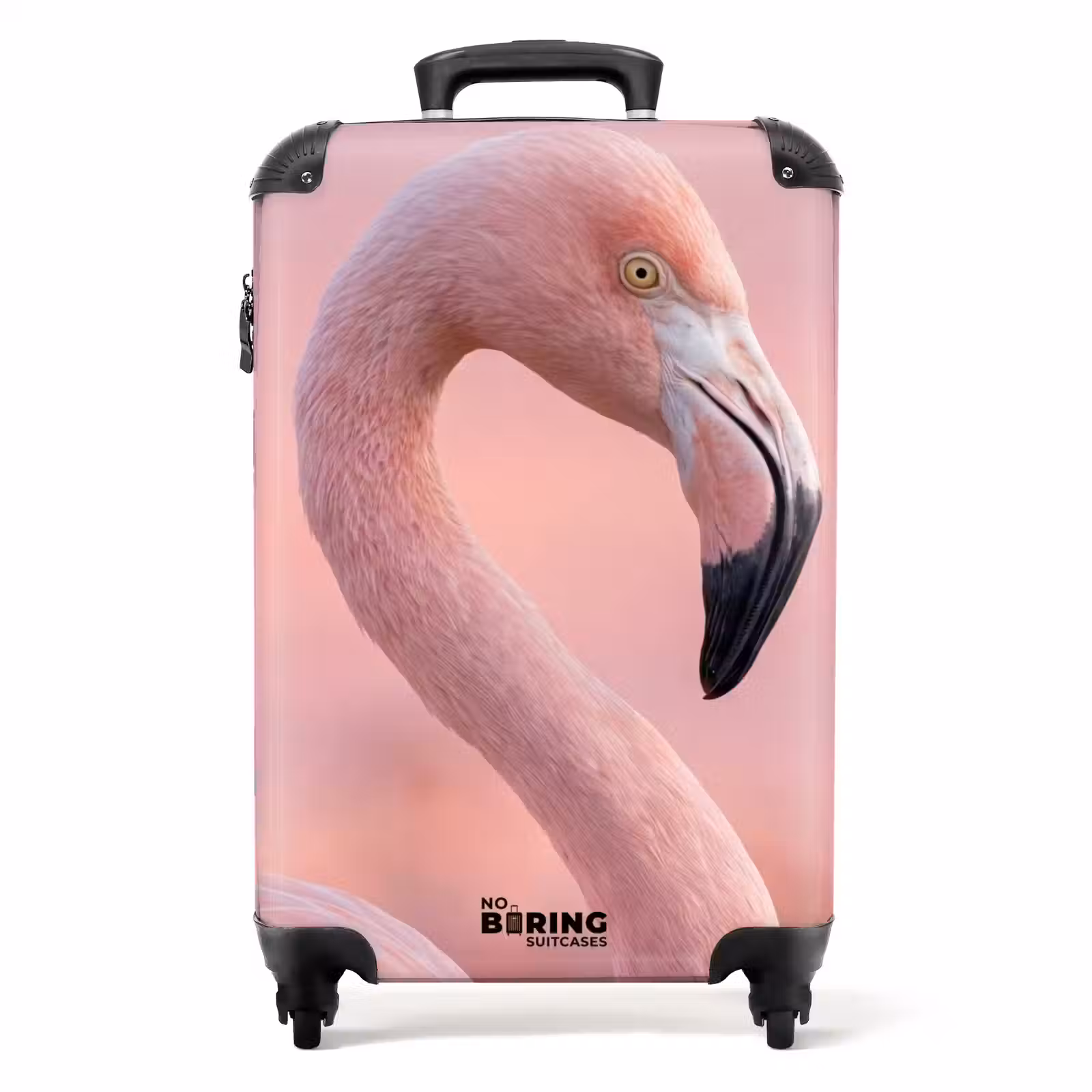Koffer - Flamingo - Portret - Roze - Flamingo - Portret - Roze NBS - Handbagage koffer - Volwassenen Unisex middel