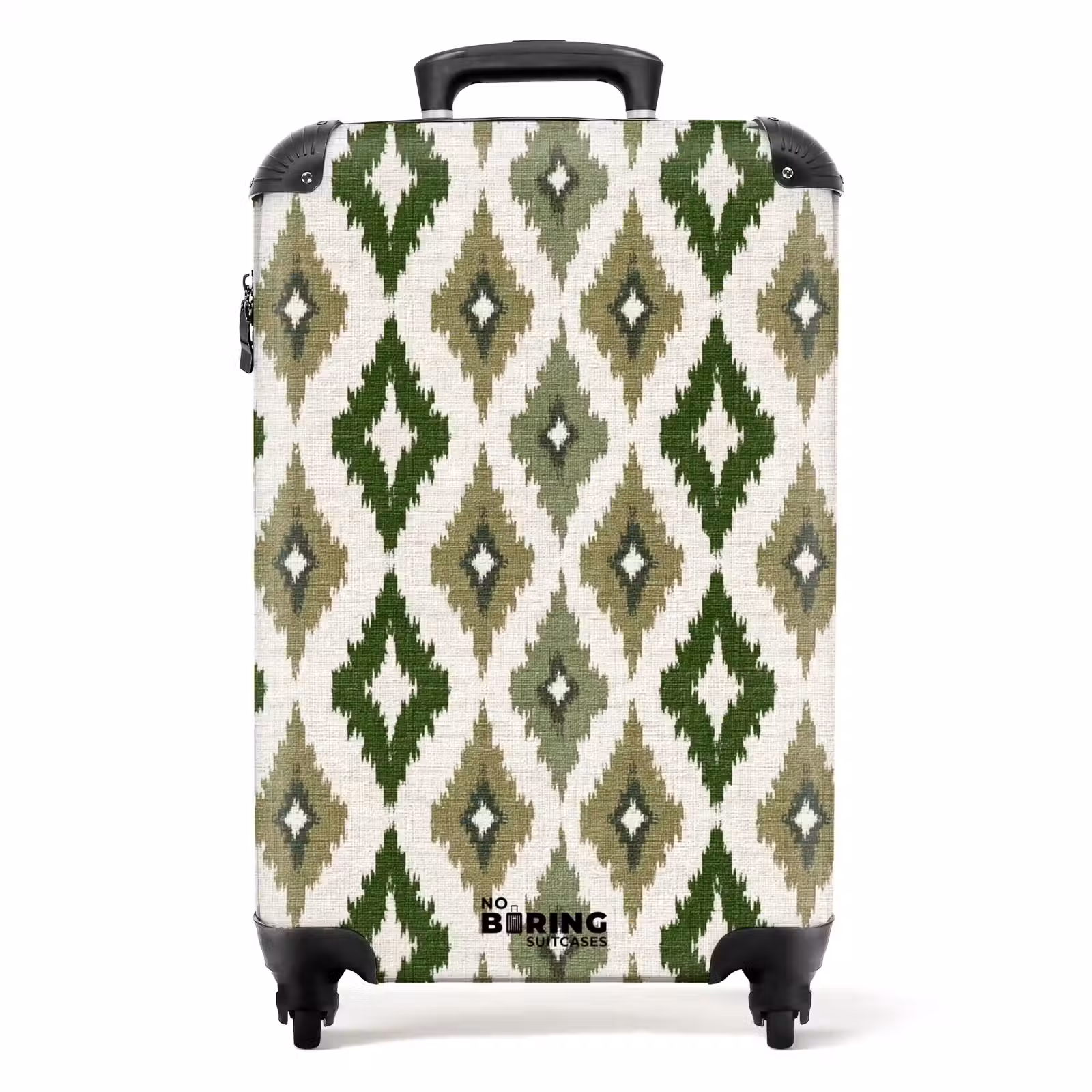 Koffer - Geografisch - Ruitmotief - Groen - Geografisch - Ruitmotief - Groen NBS - Handbagage koffer - Volwassenen Unisex middel