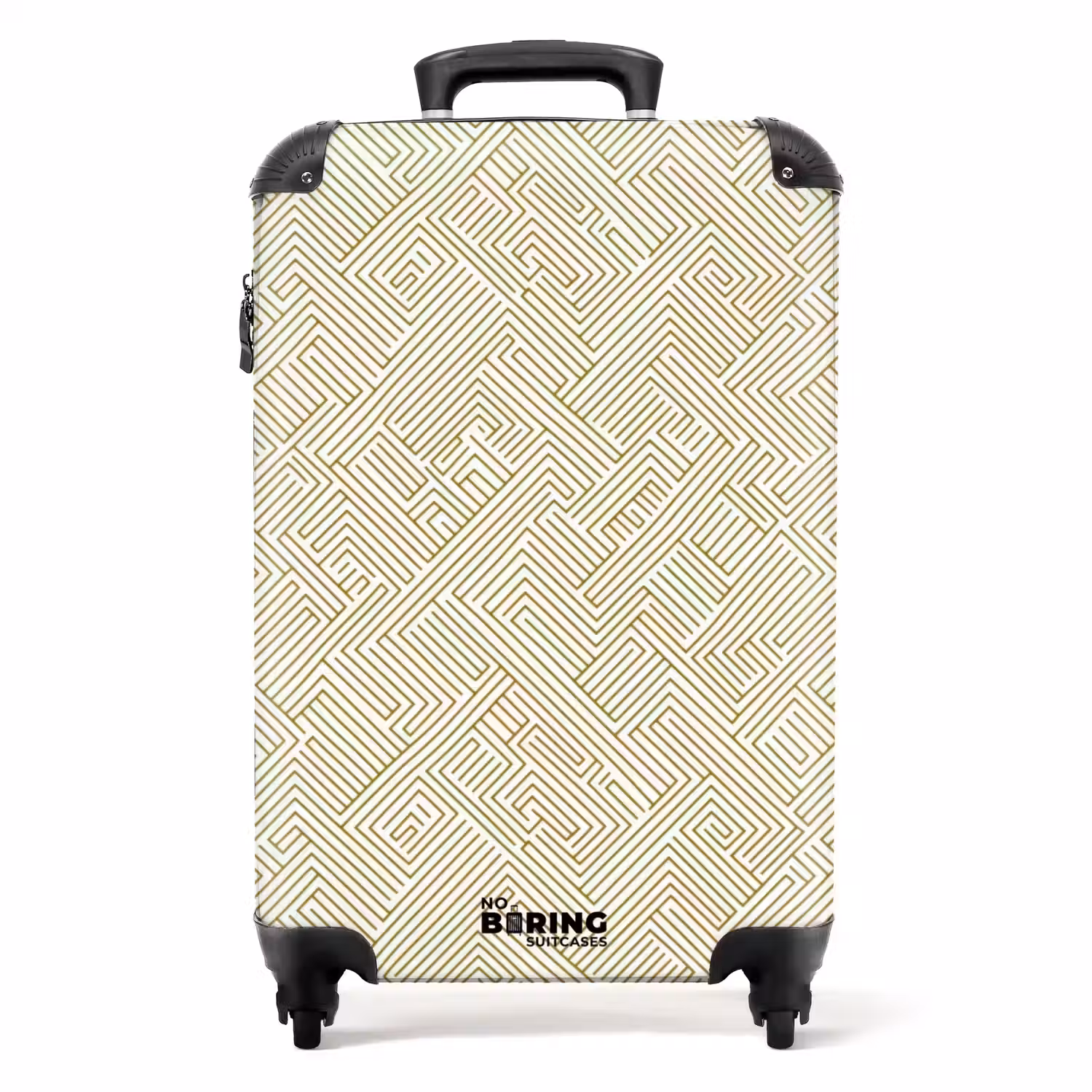 Geometrisch - Lijnen - Groen NBS - Handbagage koffer - Volwassenen Unisex middel -productfoto_recht