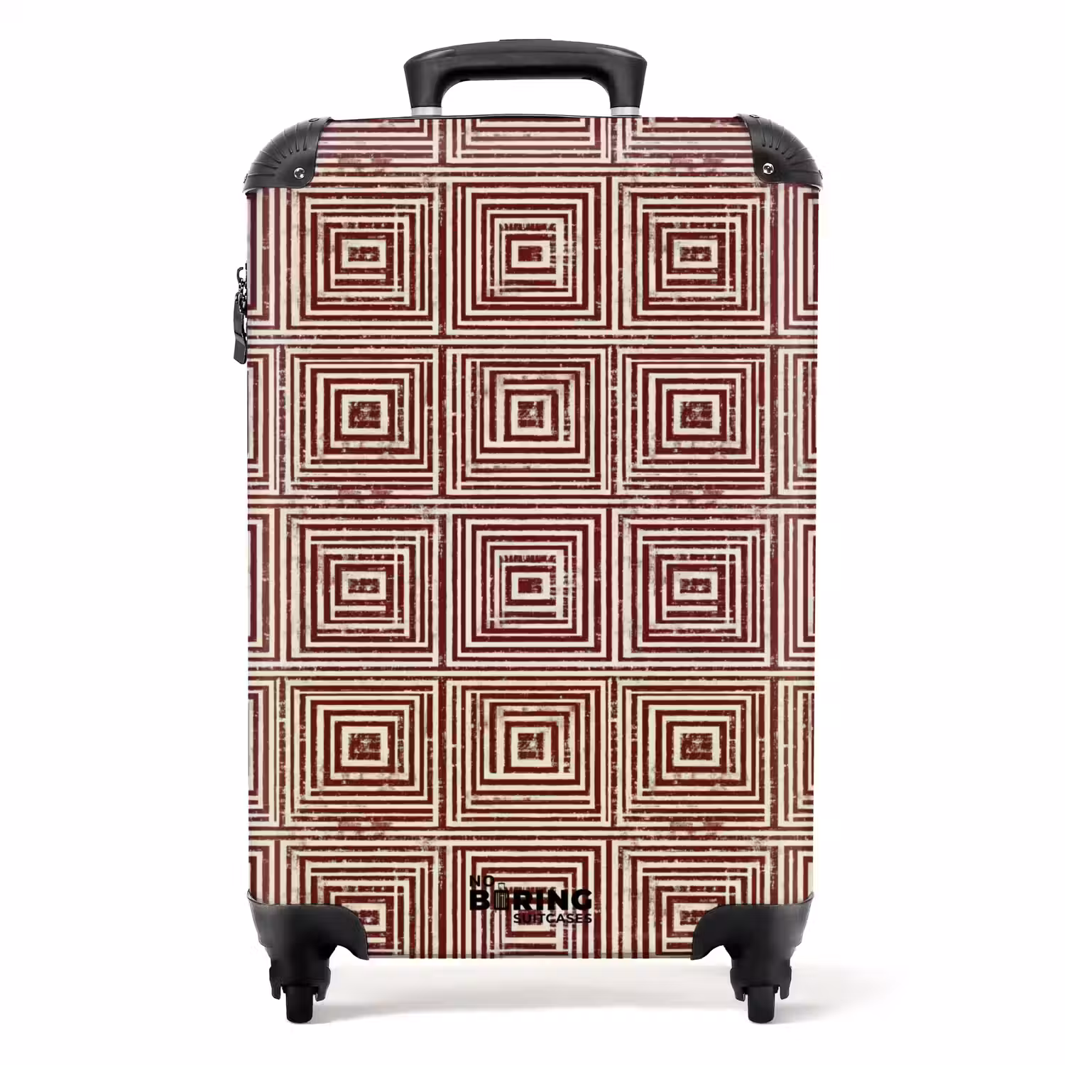 Geometrisch - Patroon - Rood NBS - Handbagage koffer - Volwassenen Unisex middel -productfoto_recht
