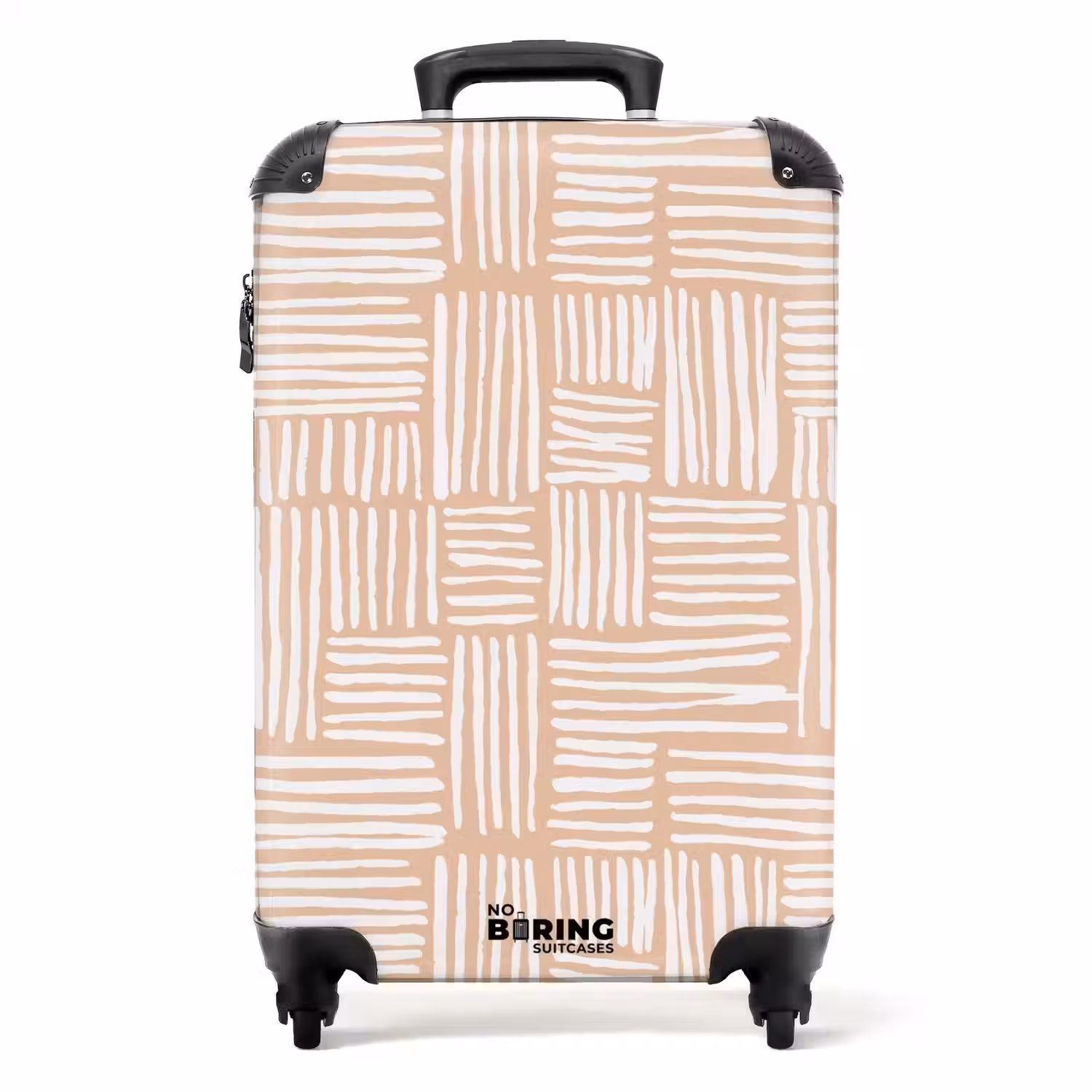 Geruite blokken met witte penseelstrepen NBS - Handbagage koffer - Volwassenen Unisex middel -productfoto_recht