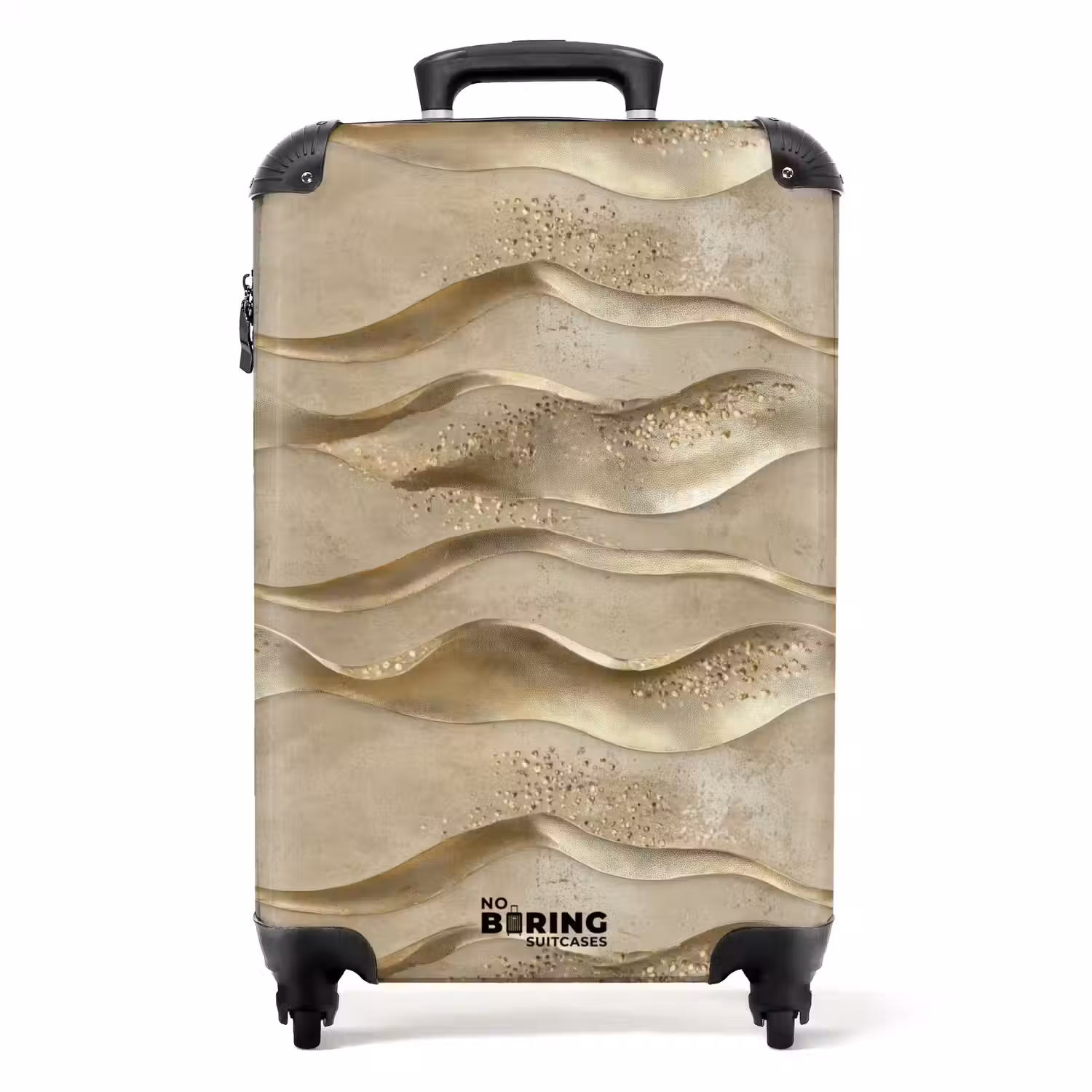 Golven - Patroon - Goud NBS - Handbagage koffer - Volwassenen Unisex middel -productfoto_recht