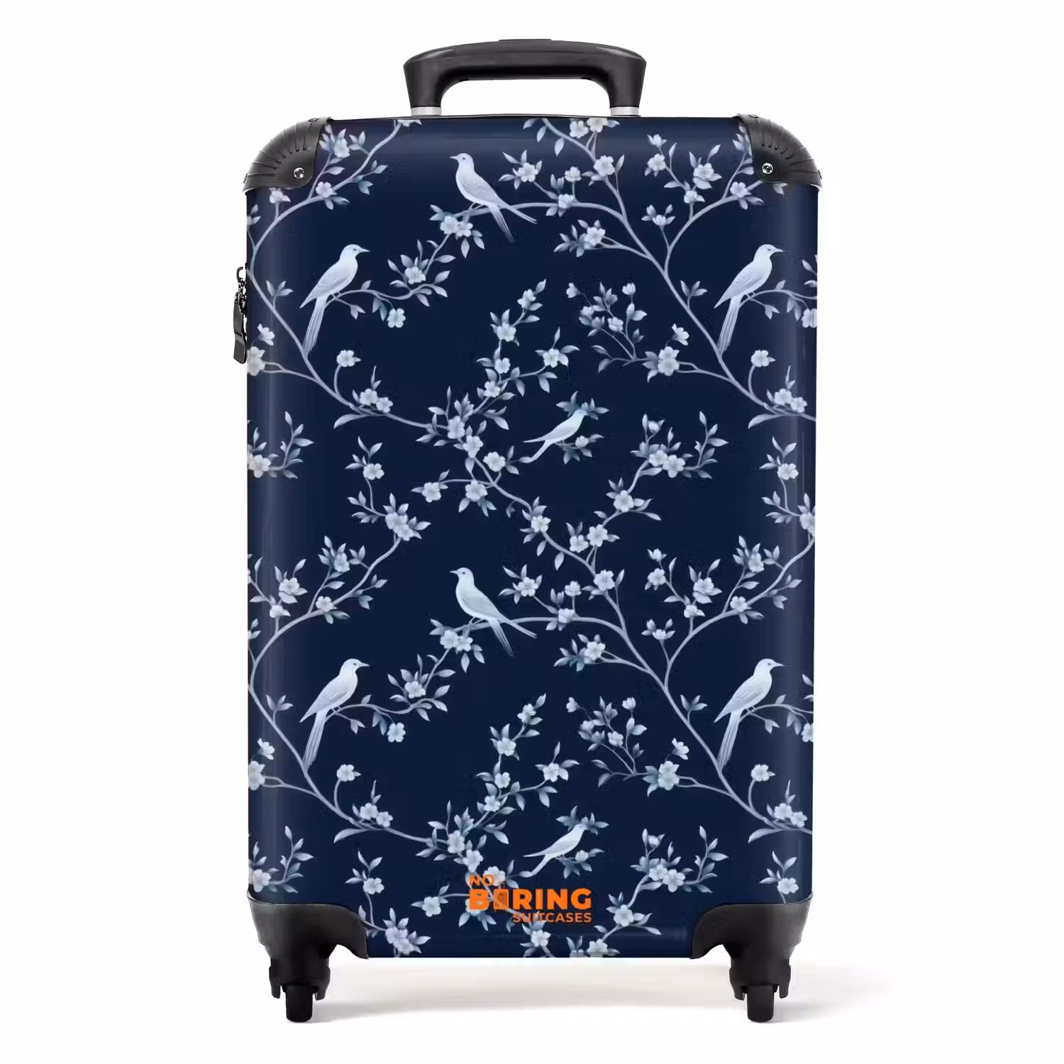 Grafisch - Bloesemtak - Blauw NBS - Handbagage koffer - Volwassenen Unisex middel -productfoto_recht