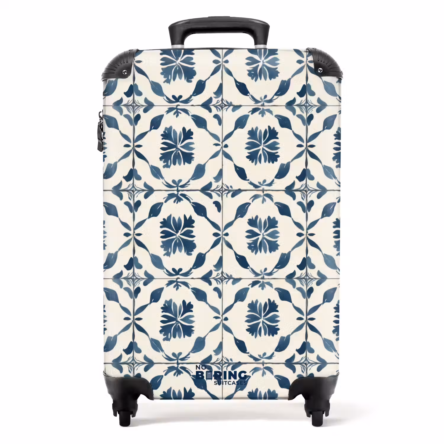 Grafisch - Tegel - Blauw NBS - Handbagage koffer - Volwassenen Unisex middel -productfoto_recht