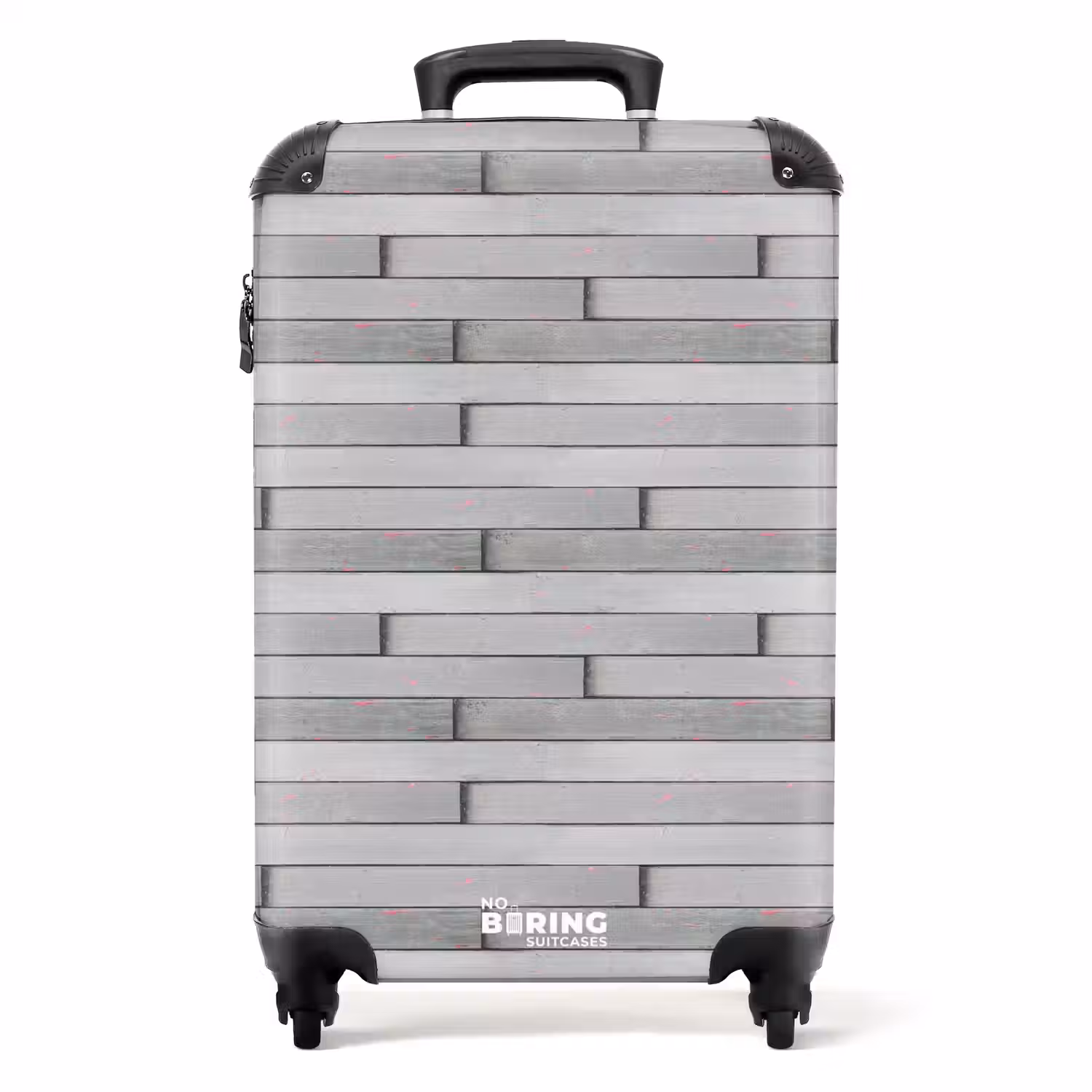 Grijs verweerd hout met roze accenten NBS - Handbagage koffer - Volwassenen Unisex middel -productfoto_recht