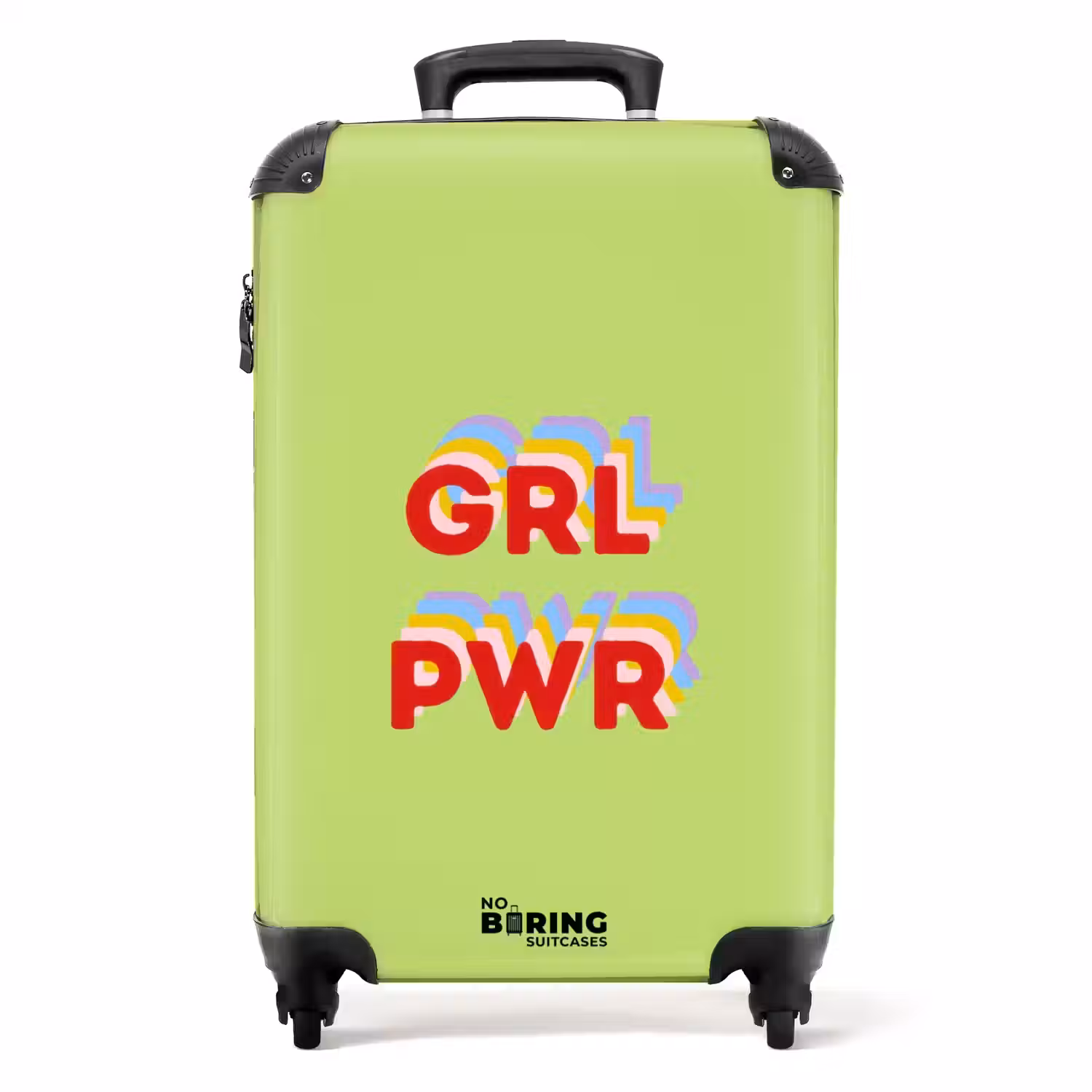 Grl pwr - Groen - Rood - 3D NBS - Handbagage koffer - Volwassenen Unisex middel -productfoto_recht