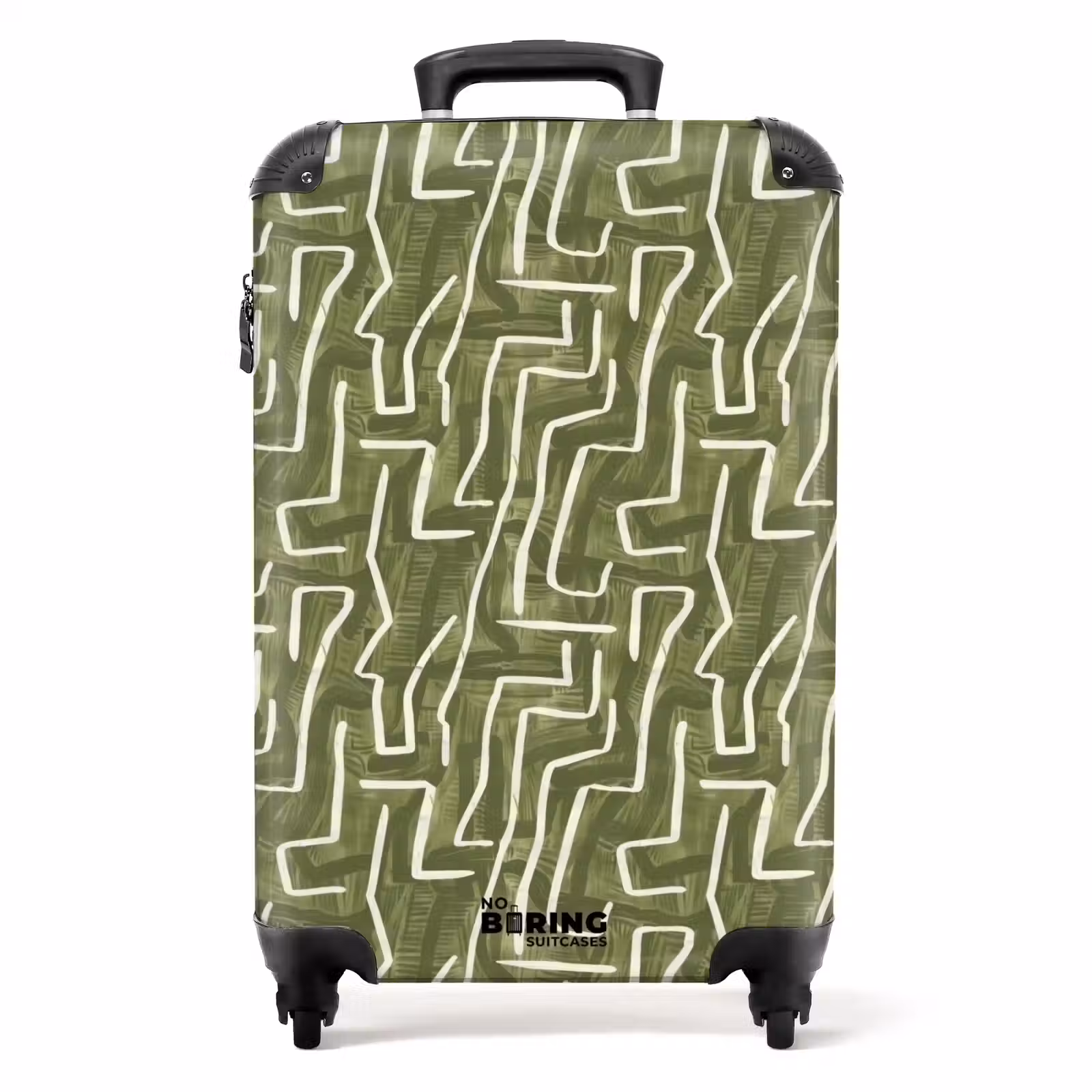 Koffer - Groen - Abstract - Penseelstreken - Patroon - Groen - Abstract - Penseelstreken - Patroon NBS - Handbagage koffer - Volwassenen Unisex middel