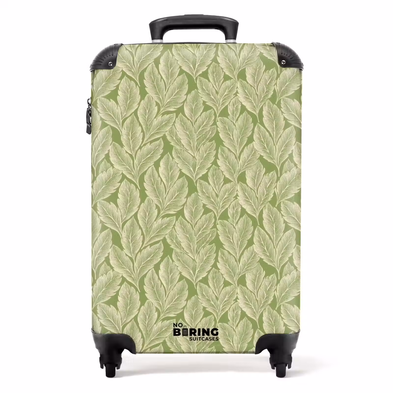 Koffer - Groen - Botanisch - Bladeren - Vintage - Patroon - Groen - Botanisch - Bladeren - Vintage - Patroon NBS - Handbagage koffer - Volwassenen Unisex middel