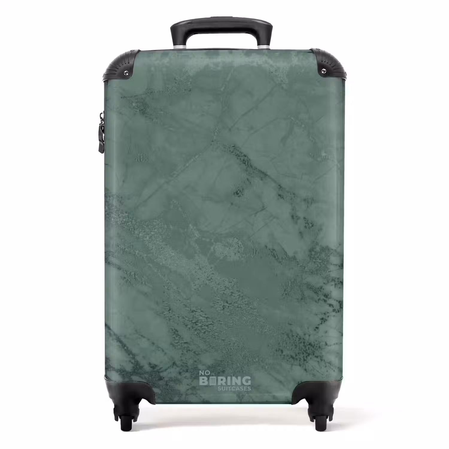 Groene marmerlook NBS - Handbagage koffer - Volwassenen Unisex middel -productfoto_recht