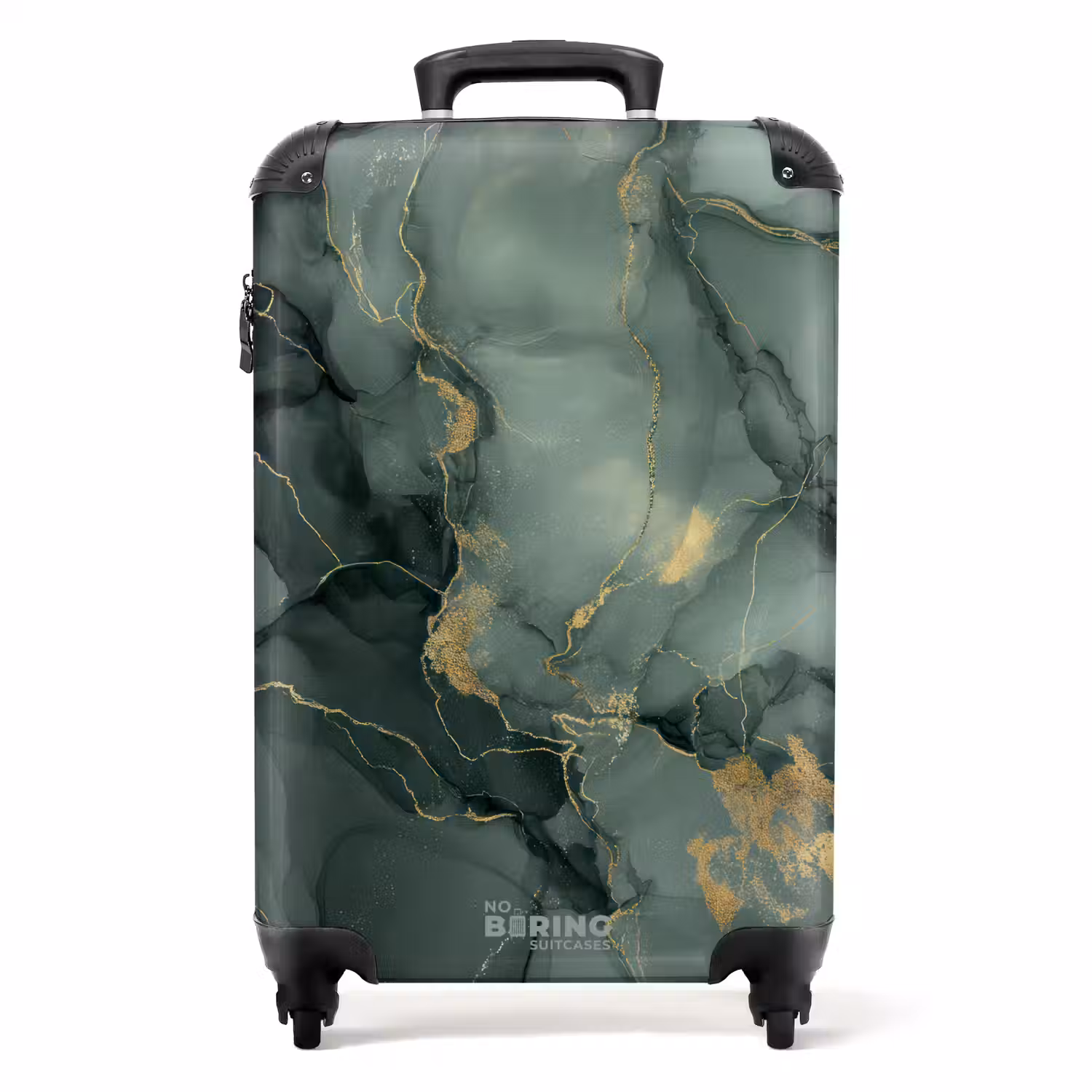 Groene marmerstructuur NBS - Handbagage koffer - Volwassenen Unisex middel -productfoto_recht