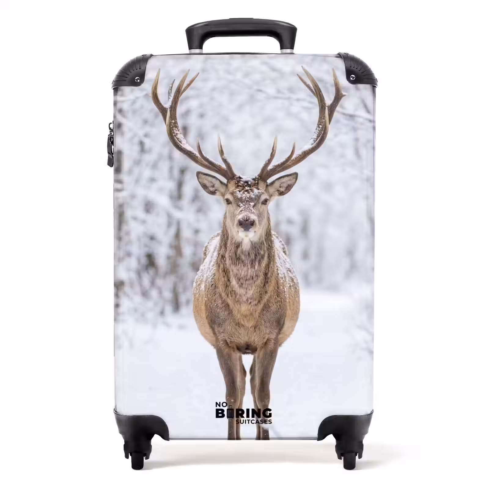 Koffer - Hert - Winter - Bos - Natuur - Wit - Hert - Winter - Bos - Natuur - Wit NBS - Handbagage koffer - Volwassenen Unisex middel