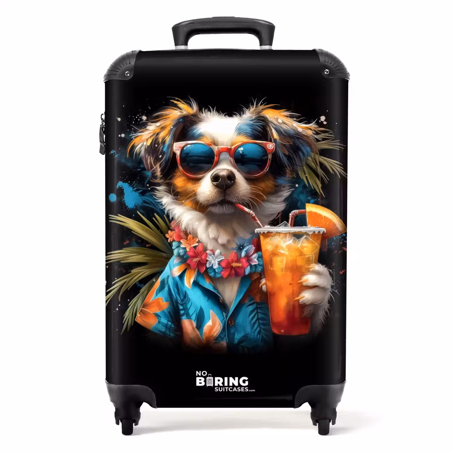 Hond in tropische sferen NBS - Handbagage koffer - Unisex middel -productfoto_recht