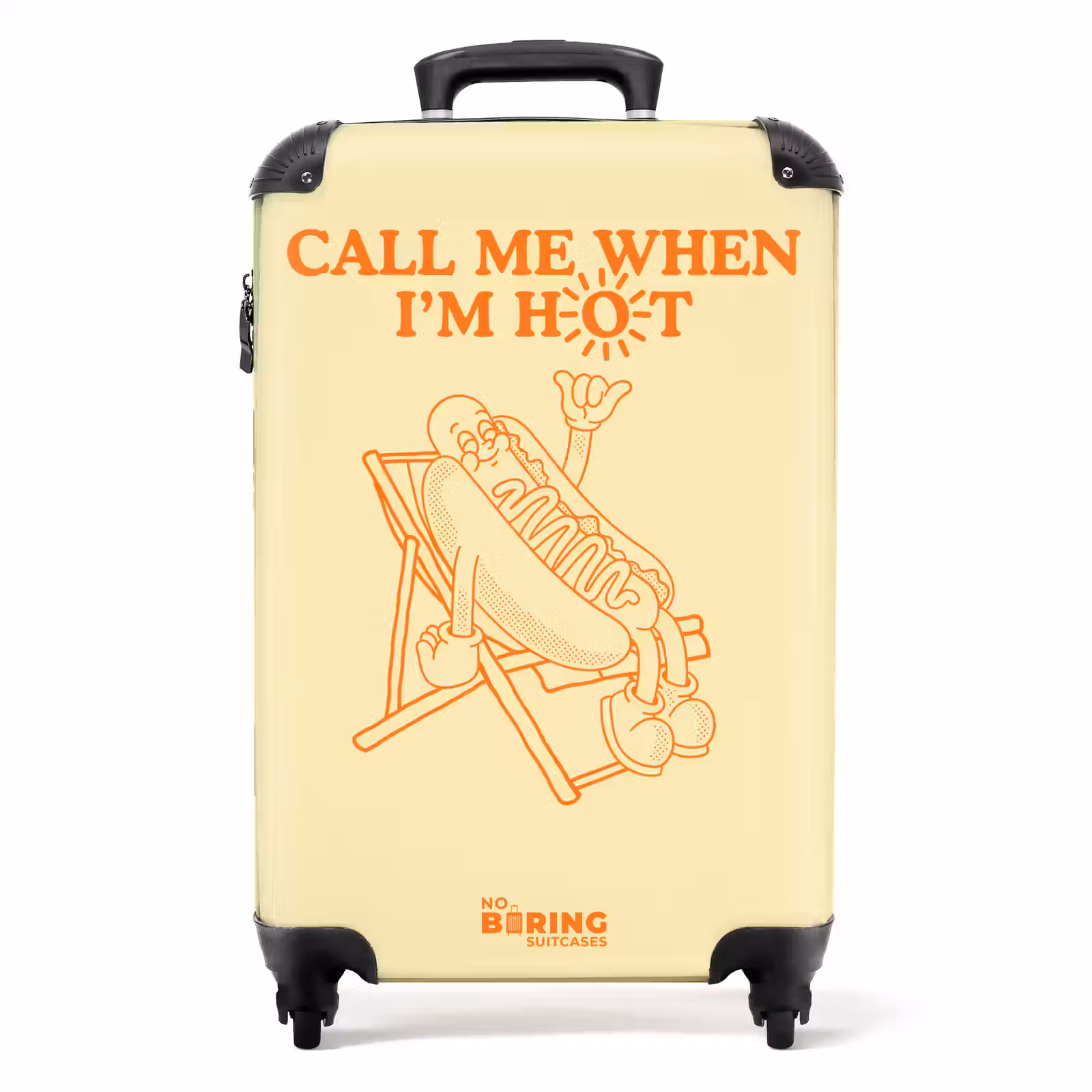 Koffer - Hotdog - Geel - Oranje - Zon - Hotdog - Geel - Oranje - Zon NBS - Handbagage koffer - Volwassenen Unisex middel