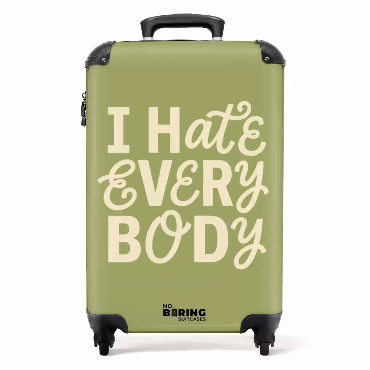 I hate everybody - Groen - Retro NBS - Handbagage koffer - Volwassenen Unisex middel -productfoto_recht