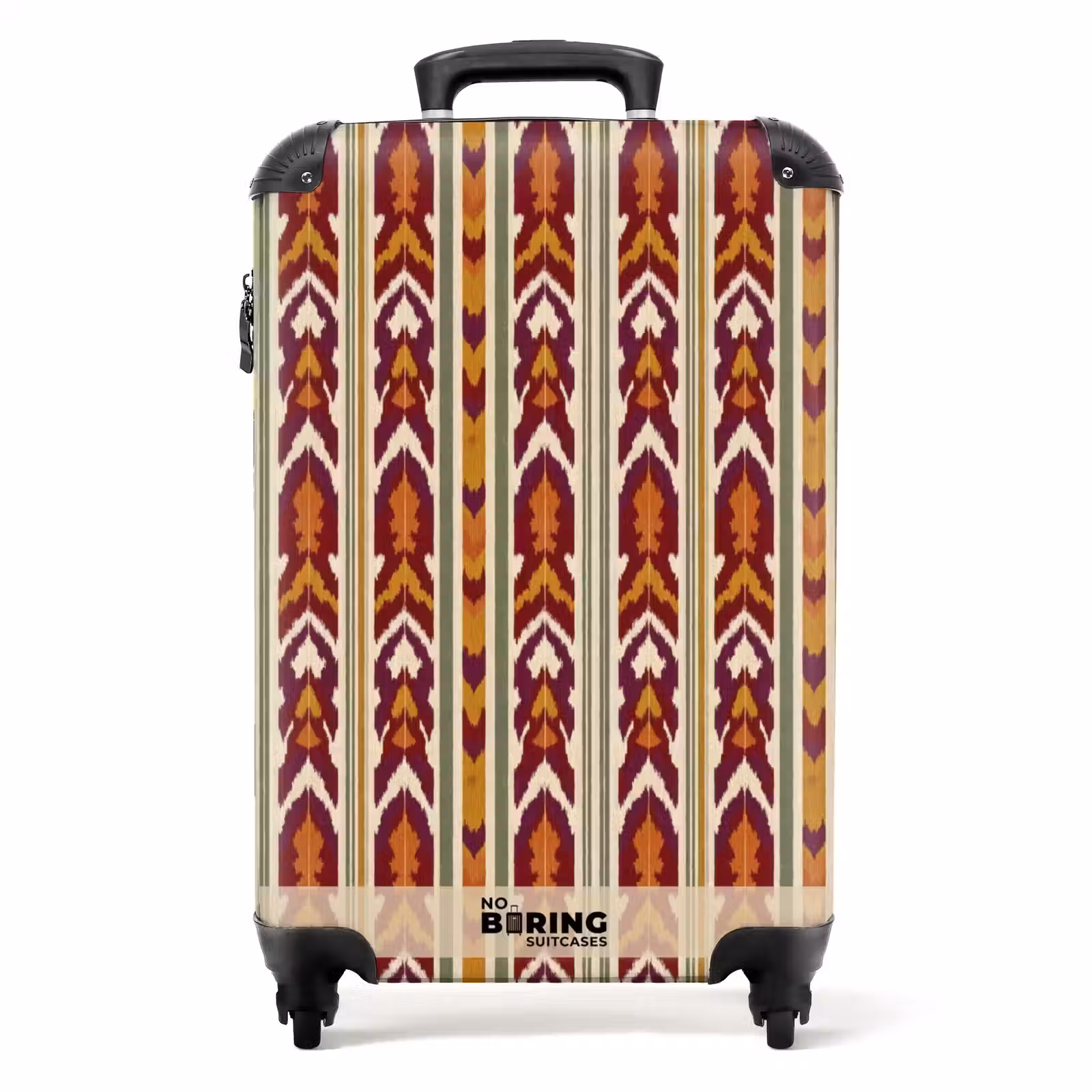 Koffer - Ikat - Bordeauxrood - Etnisch - Patroon - Ikat - Bordeauxrood - Etnisch - Patroon NBS - Handbagage koffer - Volwassenen Unisex middel